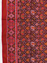 Red & Maroon Designer Narikunjar Patola in single ikat