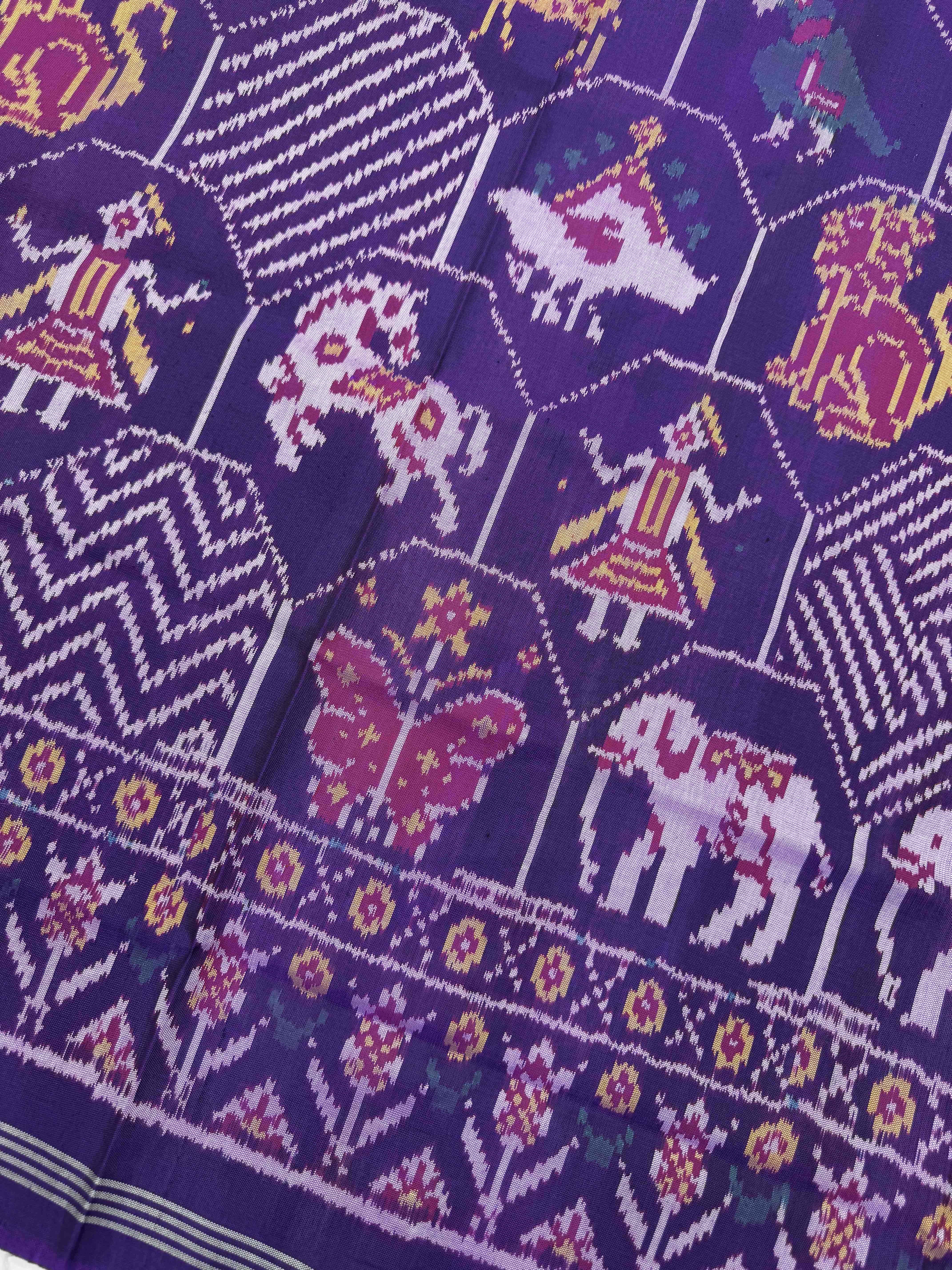 Purple Narikunj Fancy Semi Doulbe Ikat Patola Dupatta