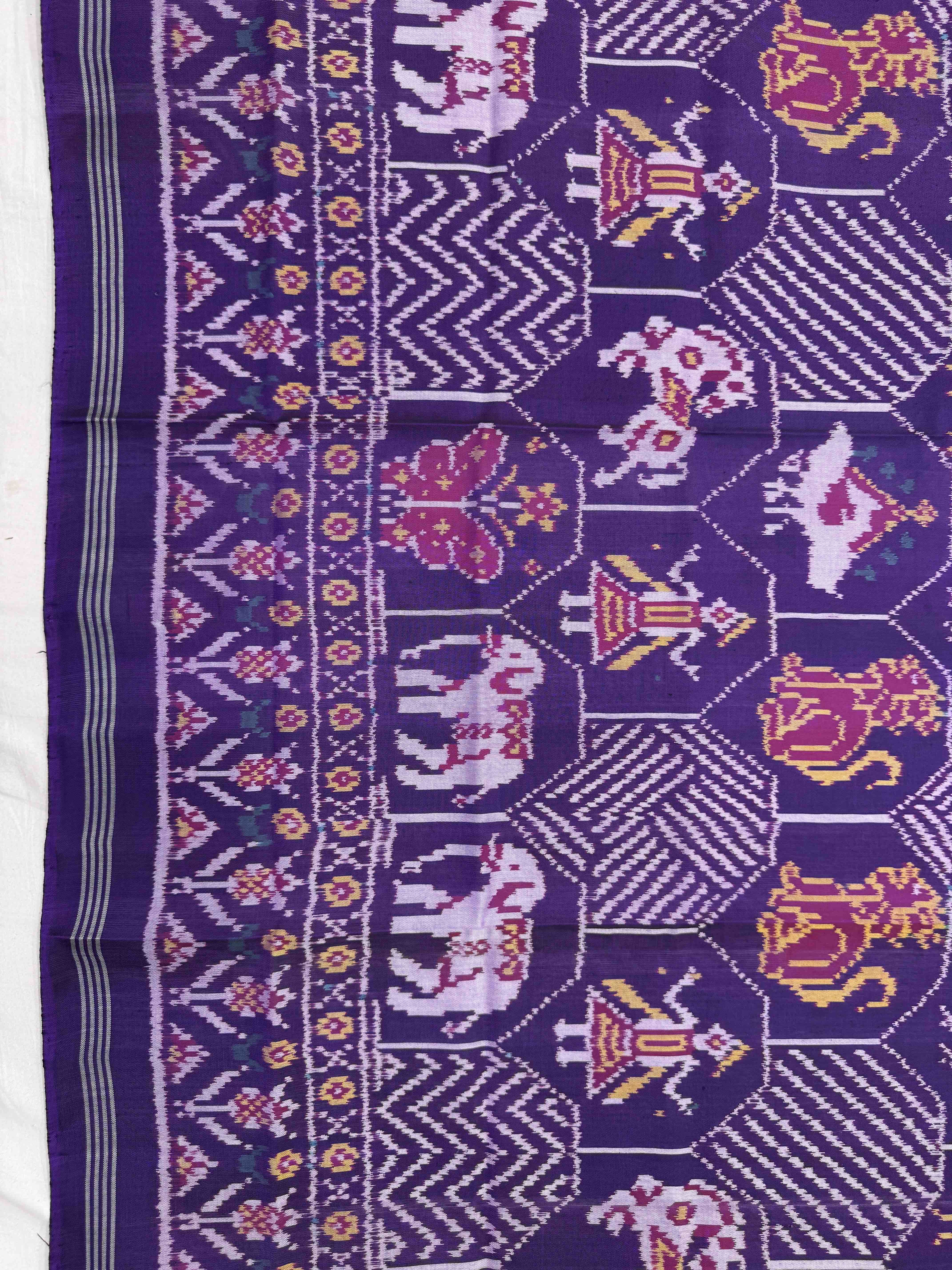 Purple Narikunj Fancy Semi Doulbe Ikat Patola Dupatta