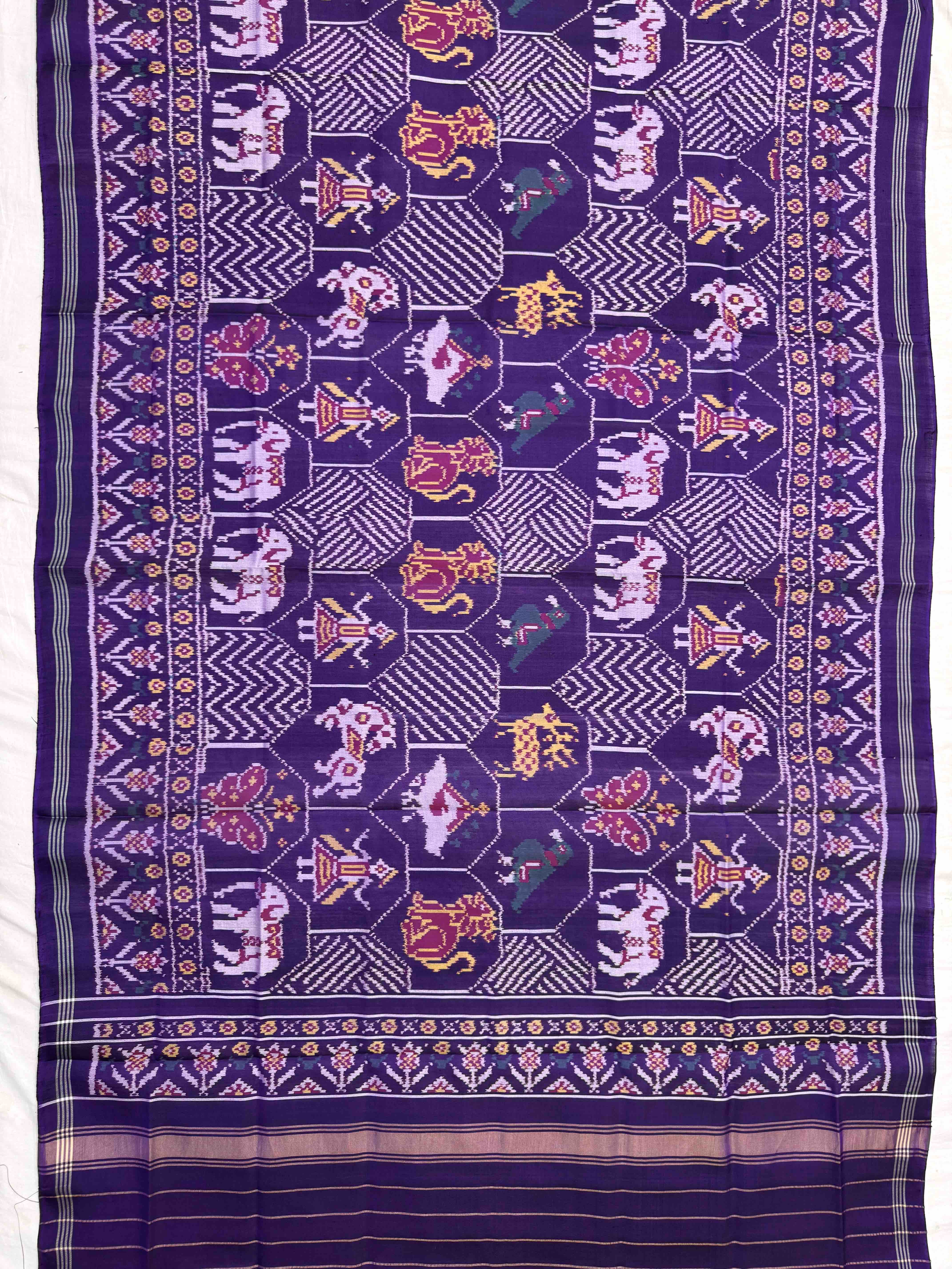 Purple Narikunj Fancy Semi Doulbe Ikat Patola Dupatta