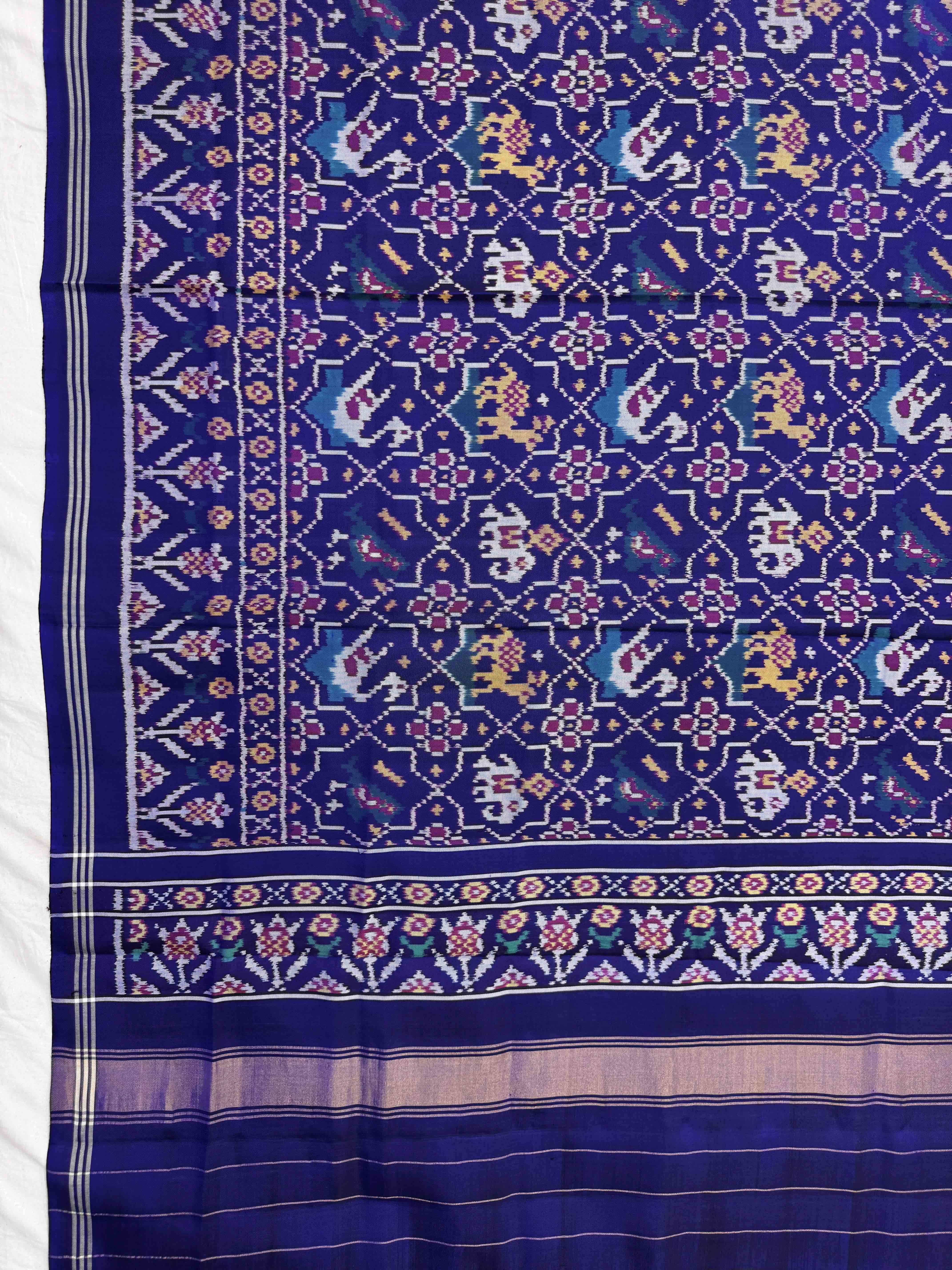 Blue Star Narikunj Semi Double Ikat Patola Dupatta