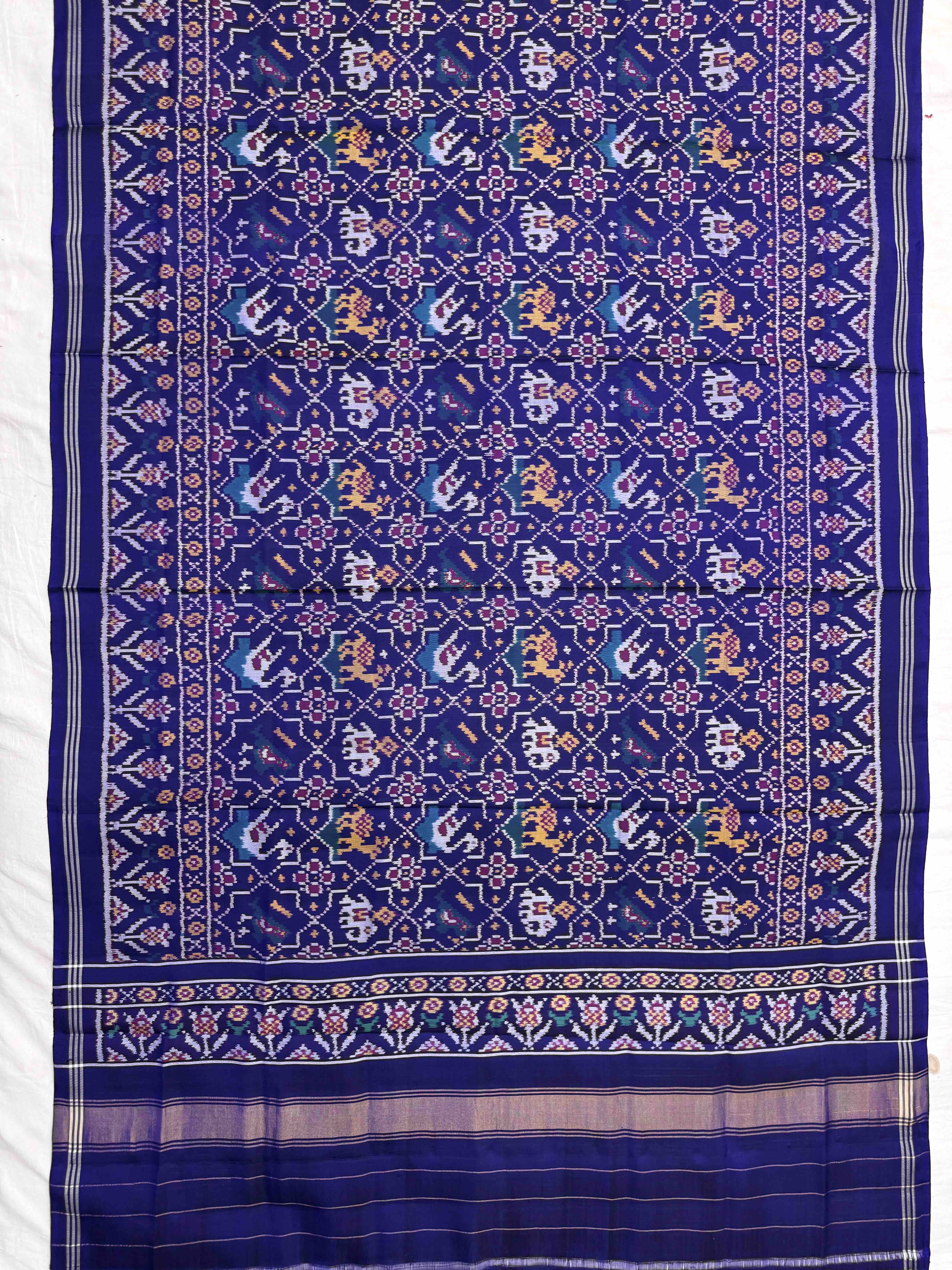 Blue Star Narikunj Semi Double Ikat Patola Dupatta