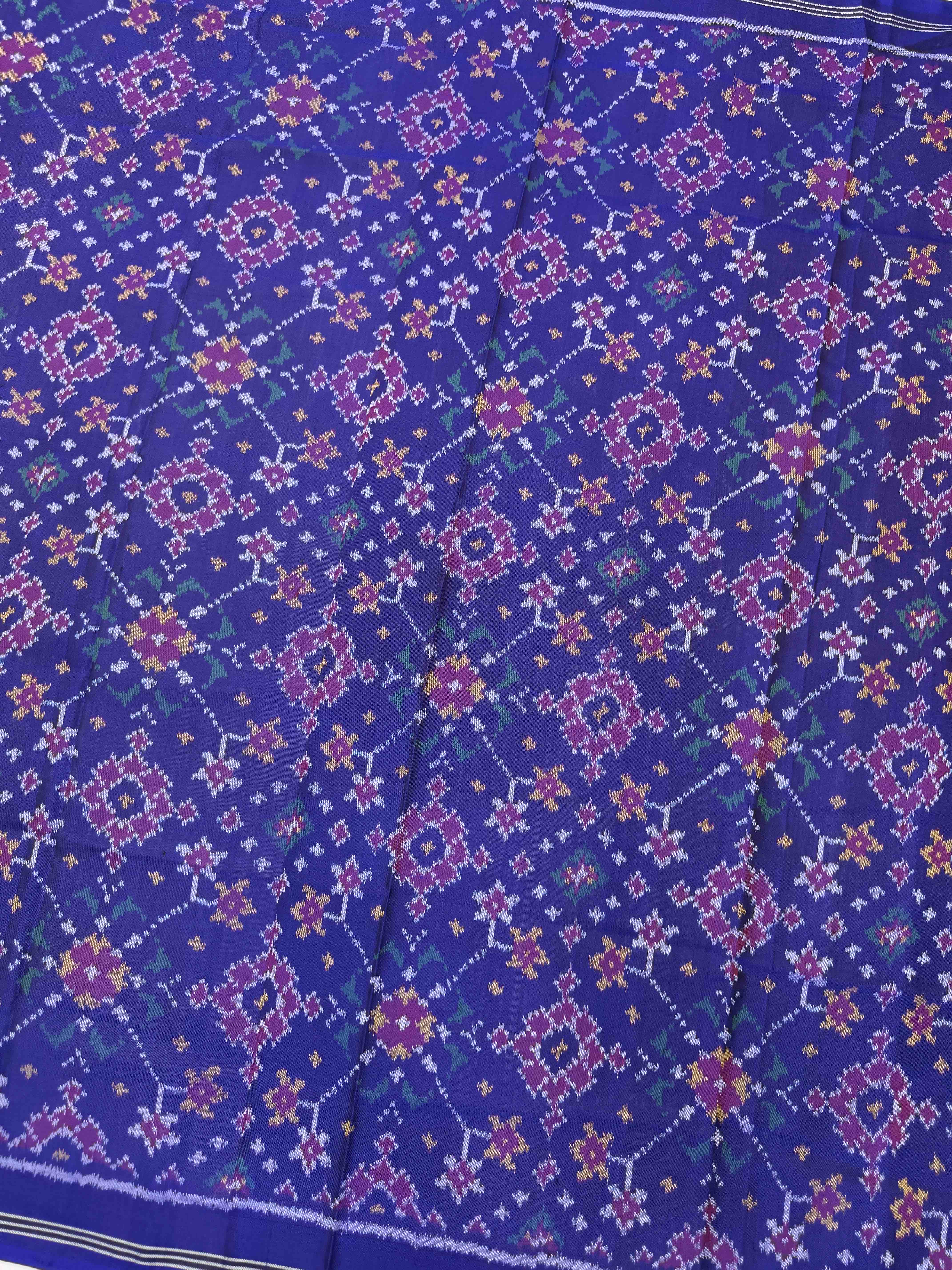 Blue Navratan Semi Double Ikat Patola Dupatta