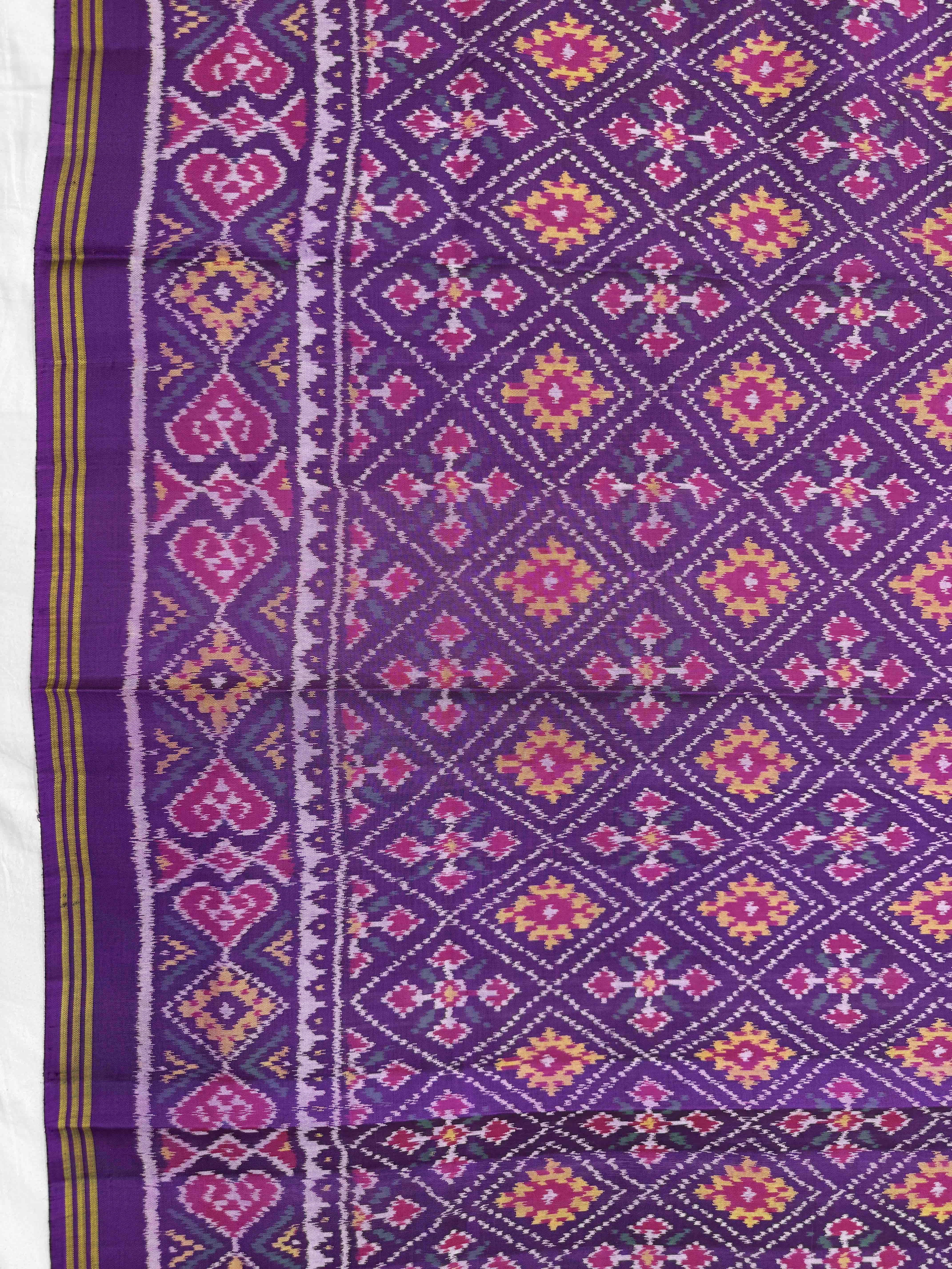 Purple Panchanda Semi Double Ikat Patola Dupatta