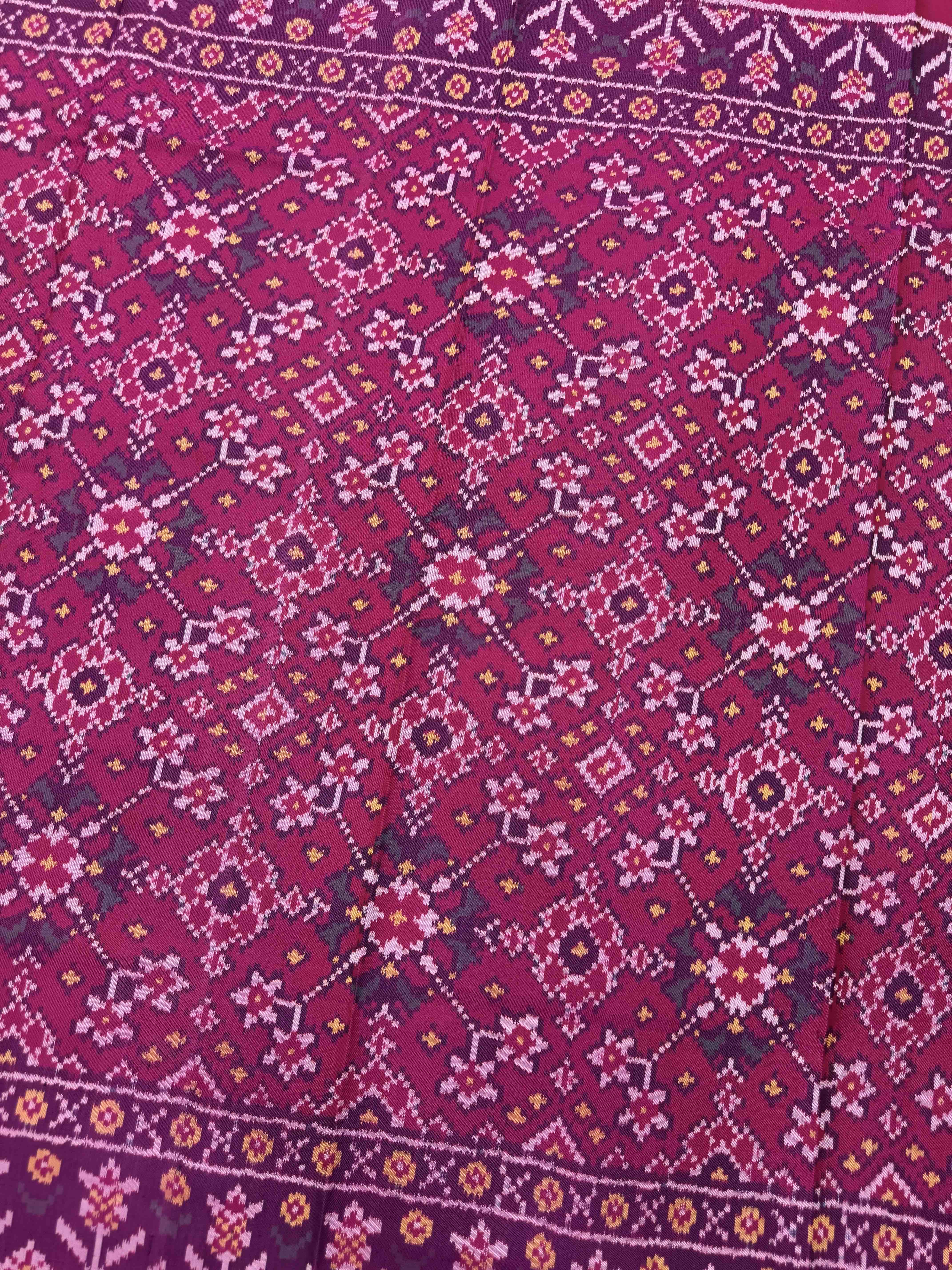 Pink Navratan Semi Double Ikat Patola Dupatta