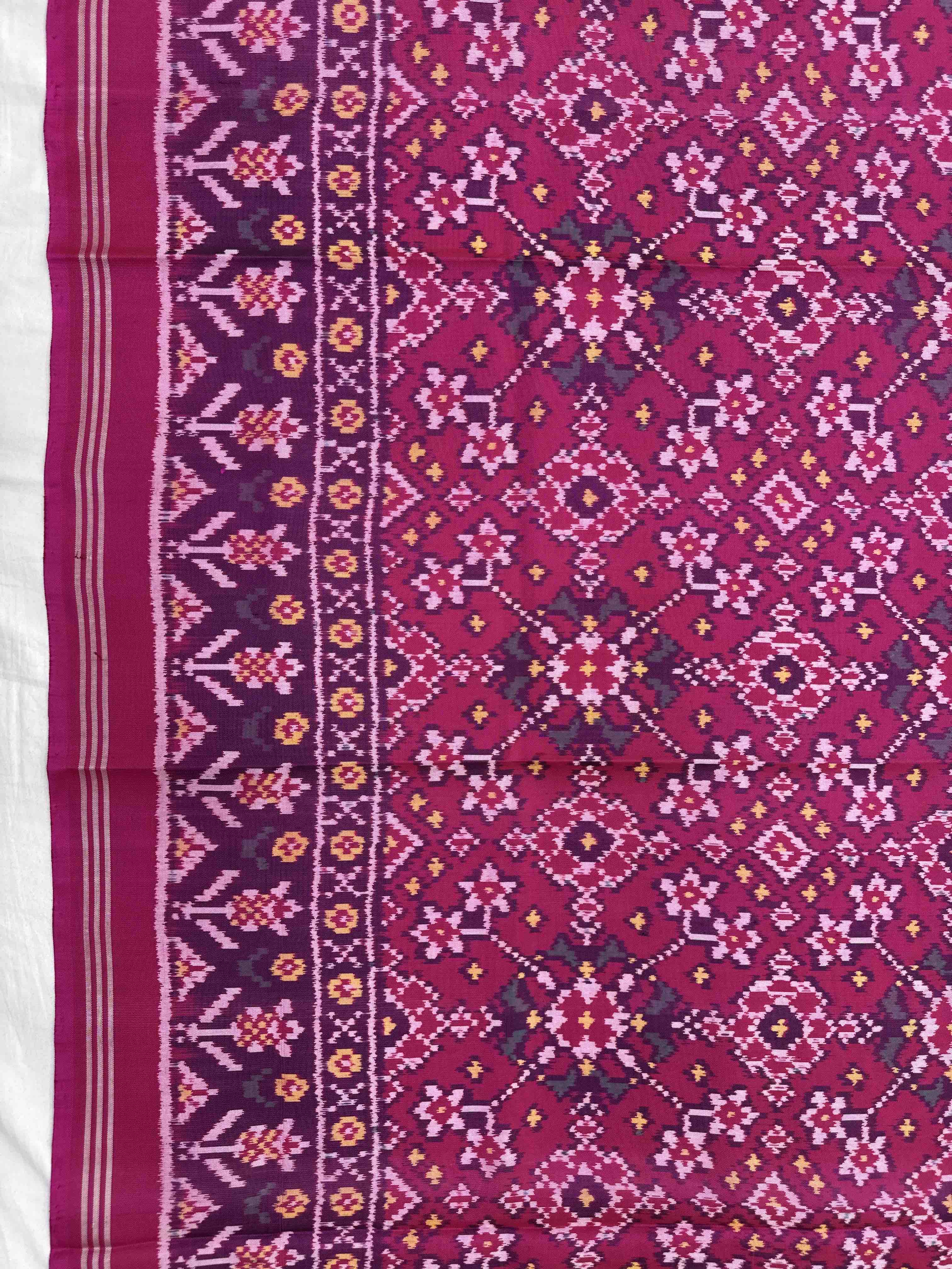 Pink Navratan Semi Double Ikat Patola Dupatta