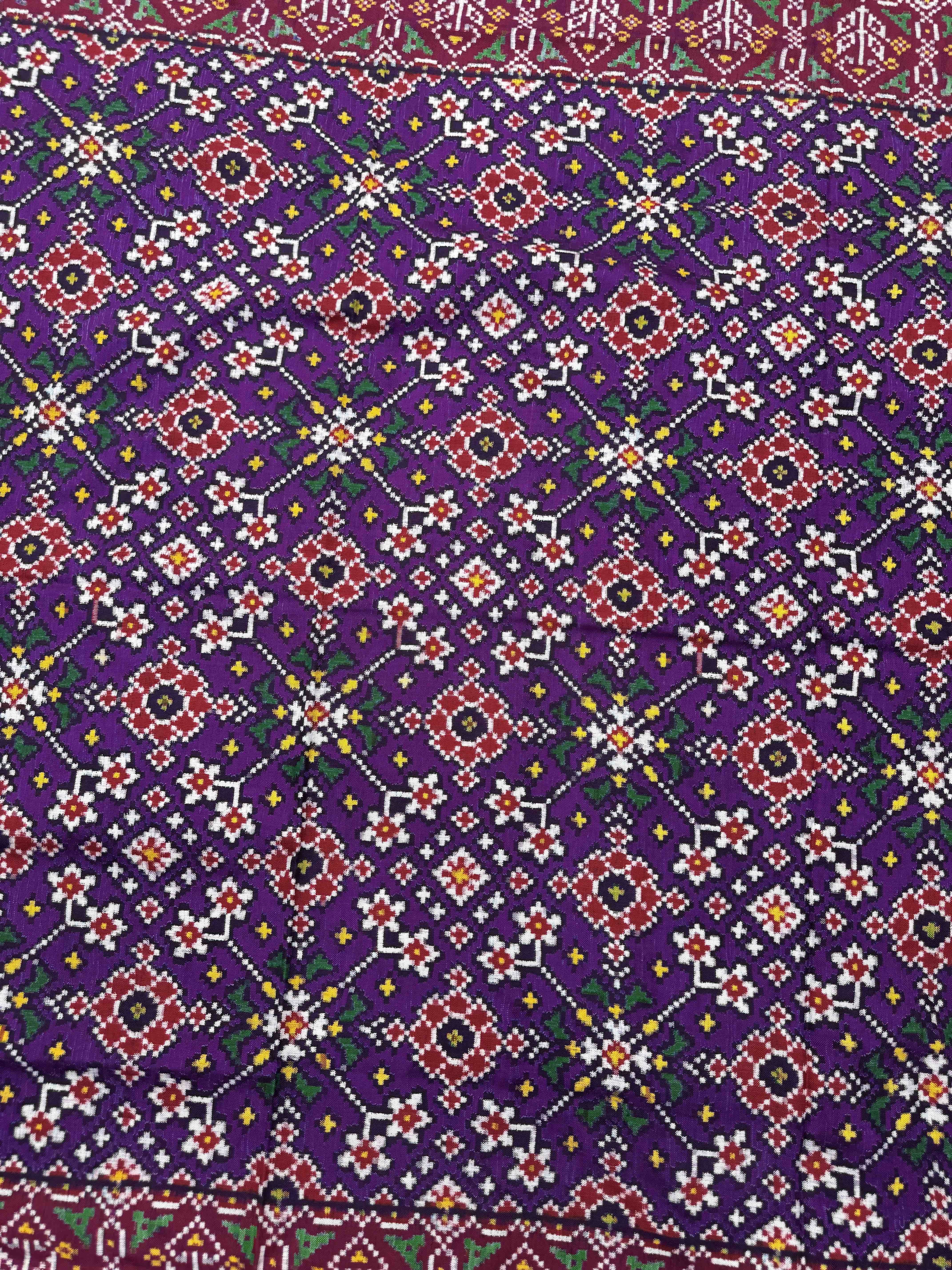 Magenta & Purple Navratan Doulble Ikat Patan Patola Saree