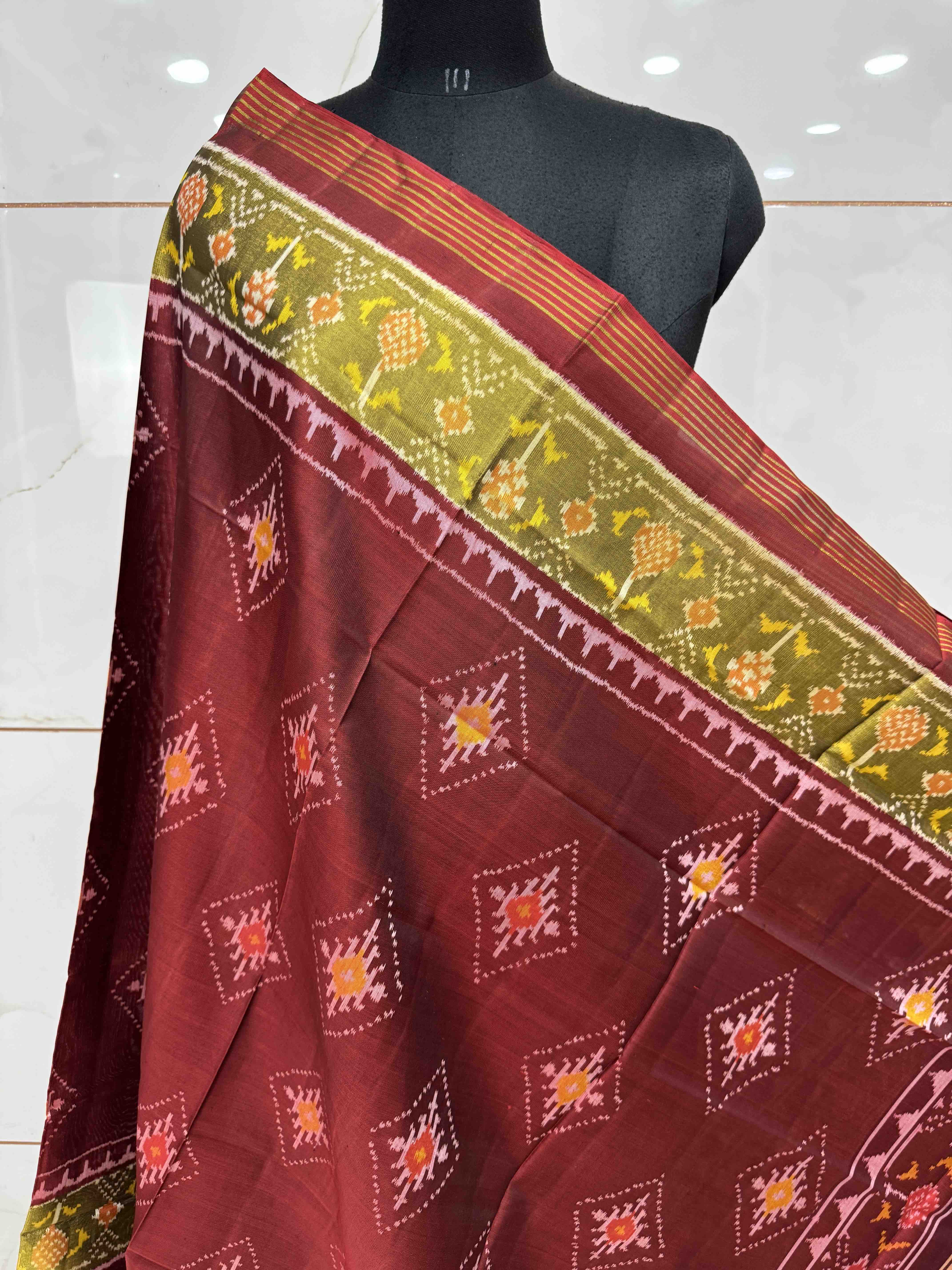 Maroon Pandhanda Patola Dupatta