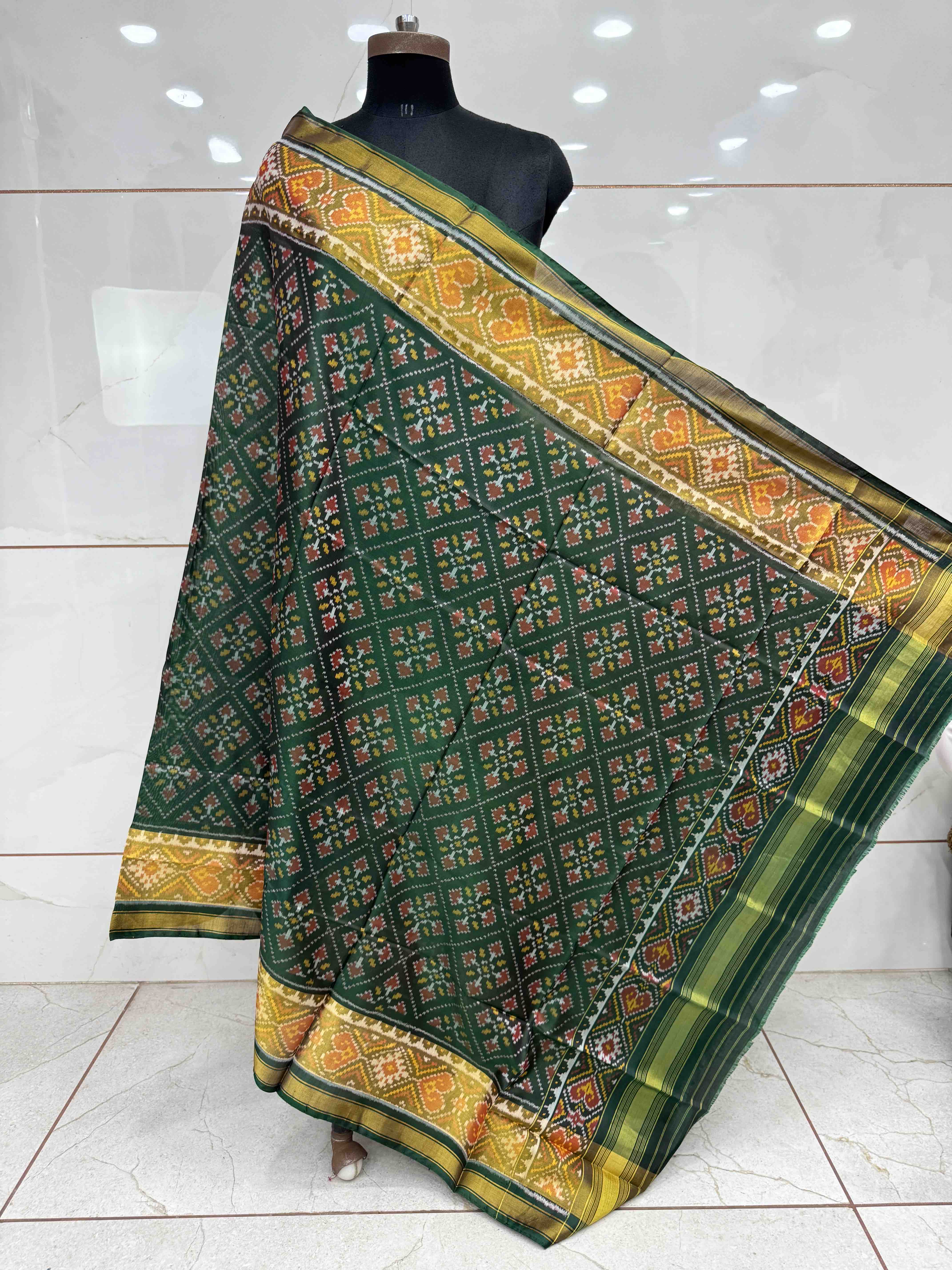 Dark Green Panchanda Patola Dupatta