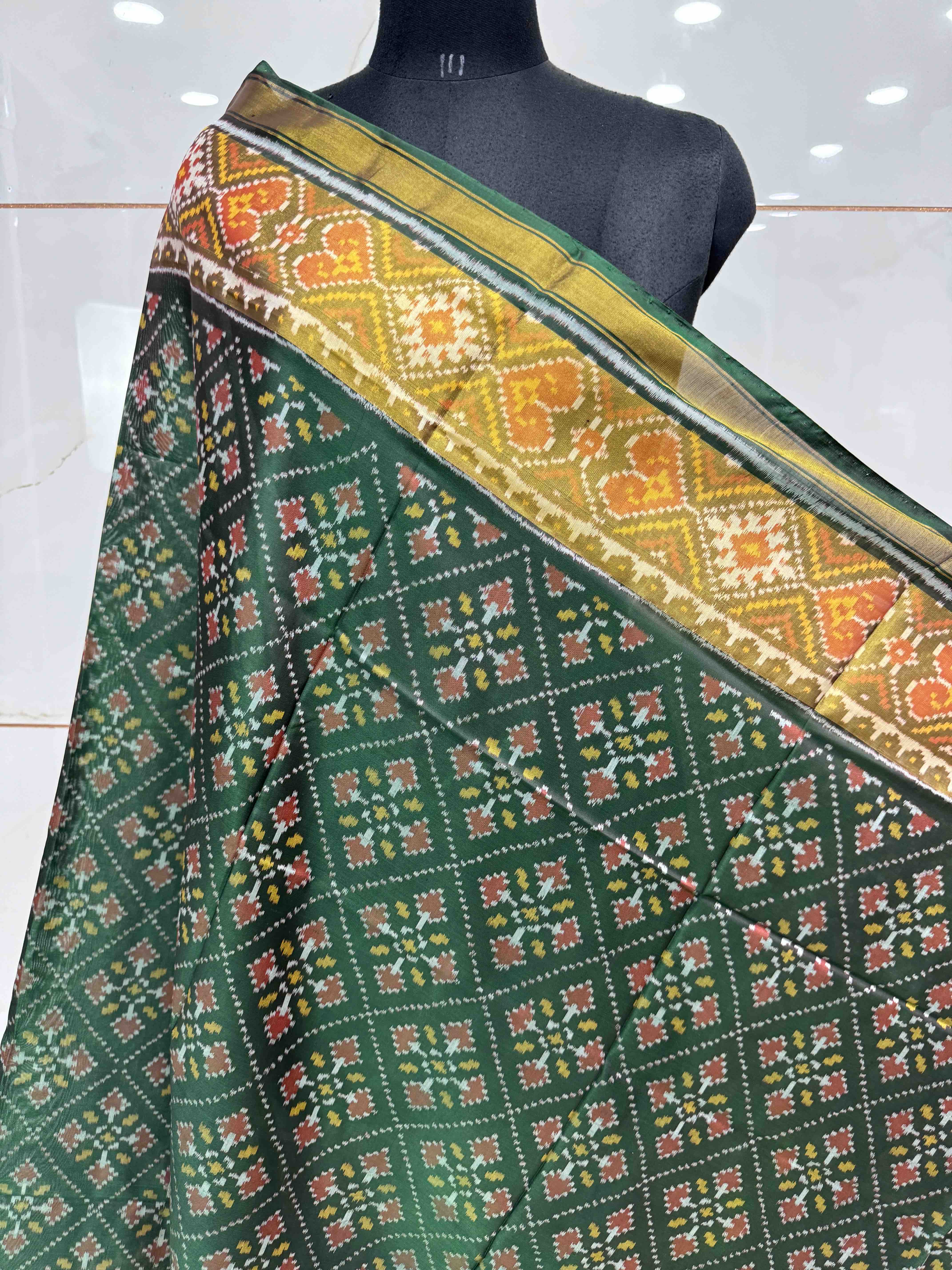 Dark Green Panchanda Patola Dupatta