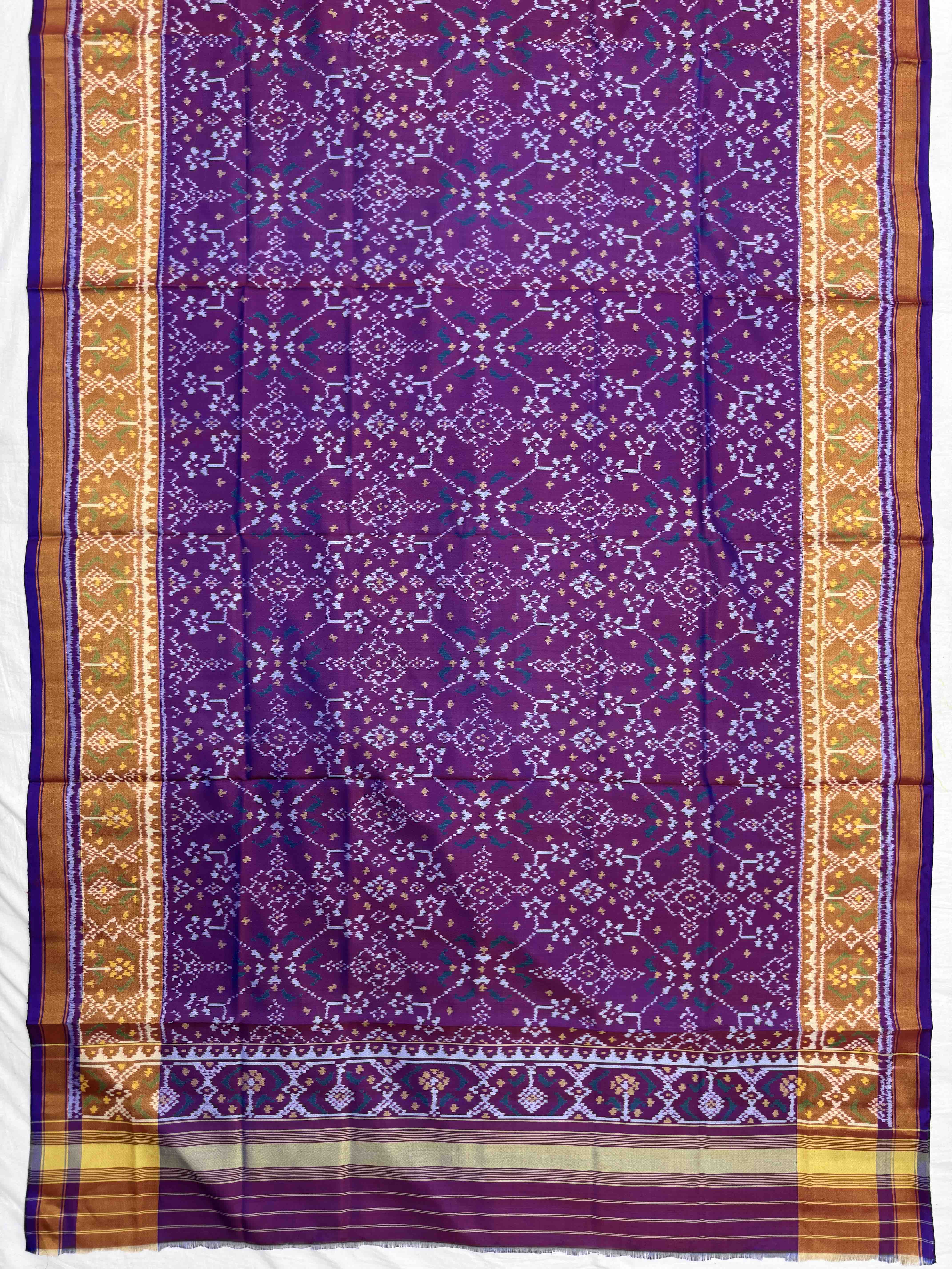 Purple Blue Shaded Navratan Patola Dupatta