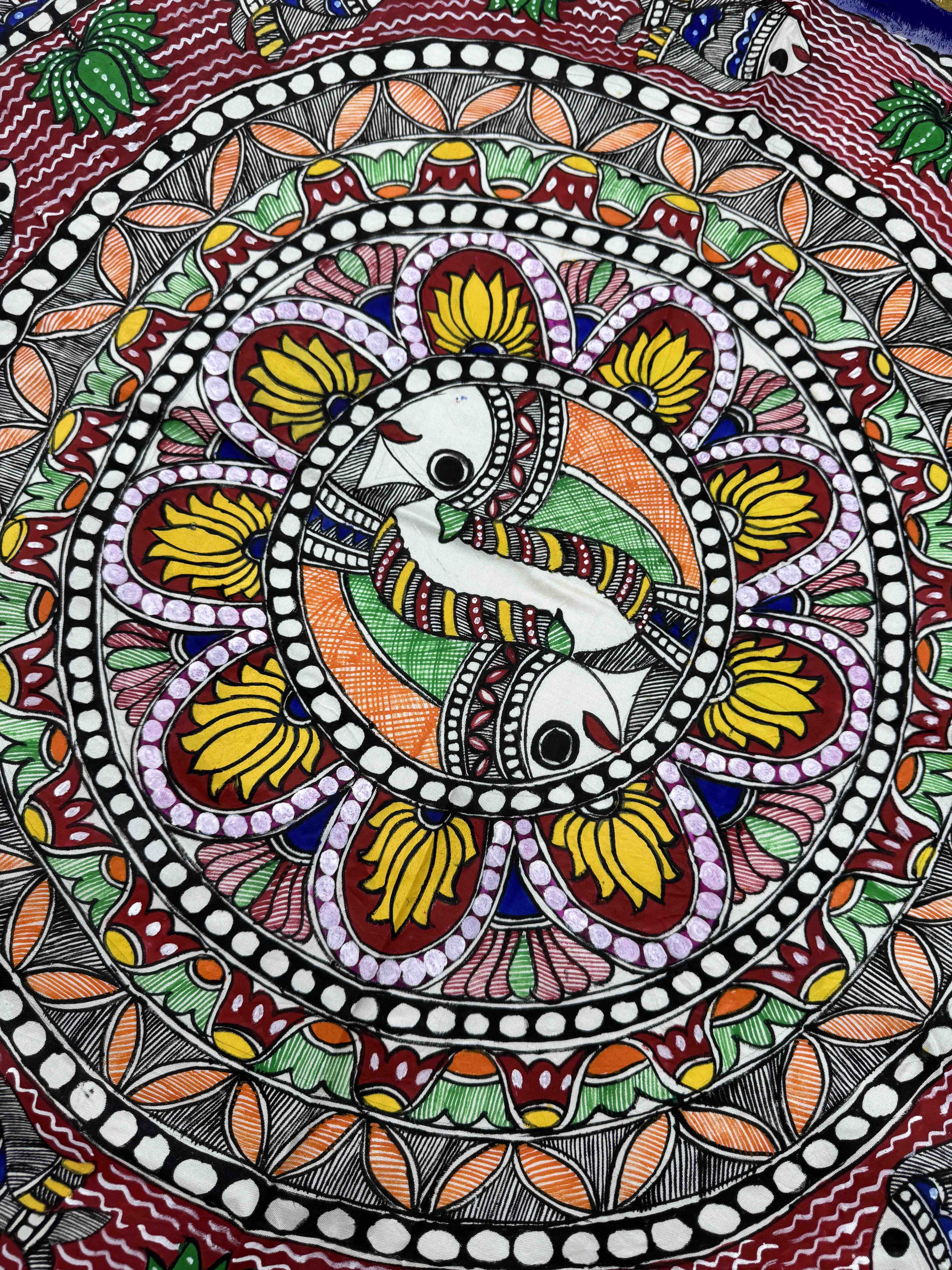 Blue with Madhubani Painting Patola Dupatta