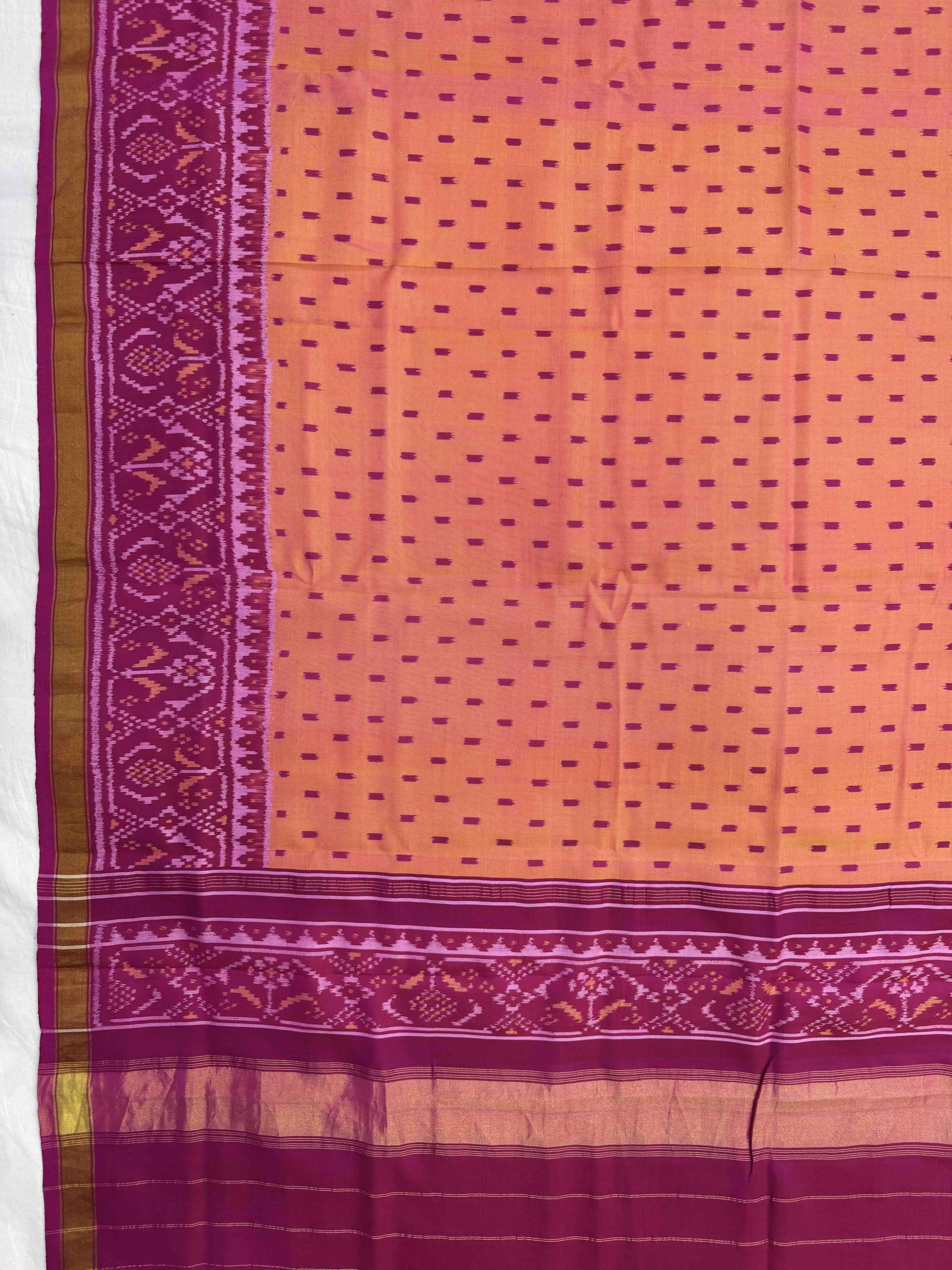 Pink and Peach Narikunj Scut Border Patola Lehenga Choli