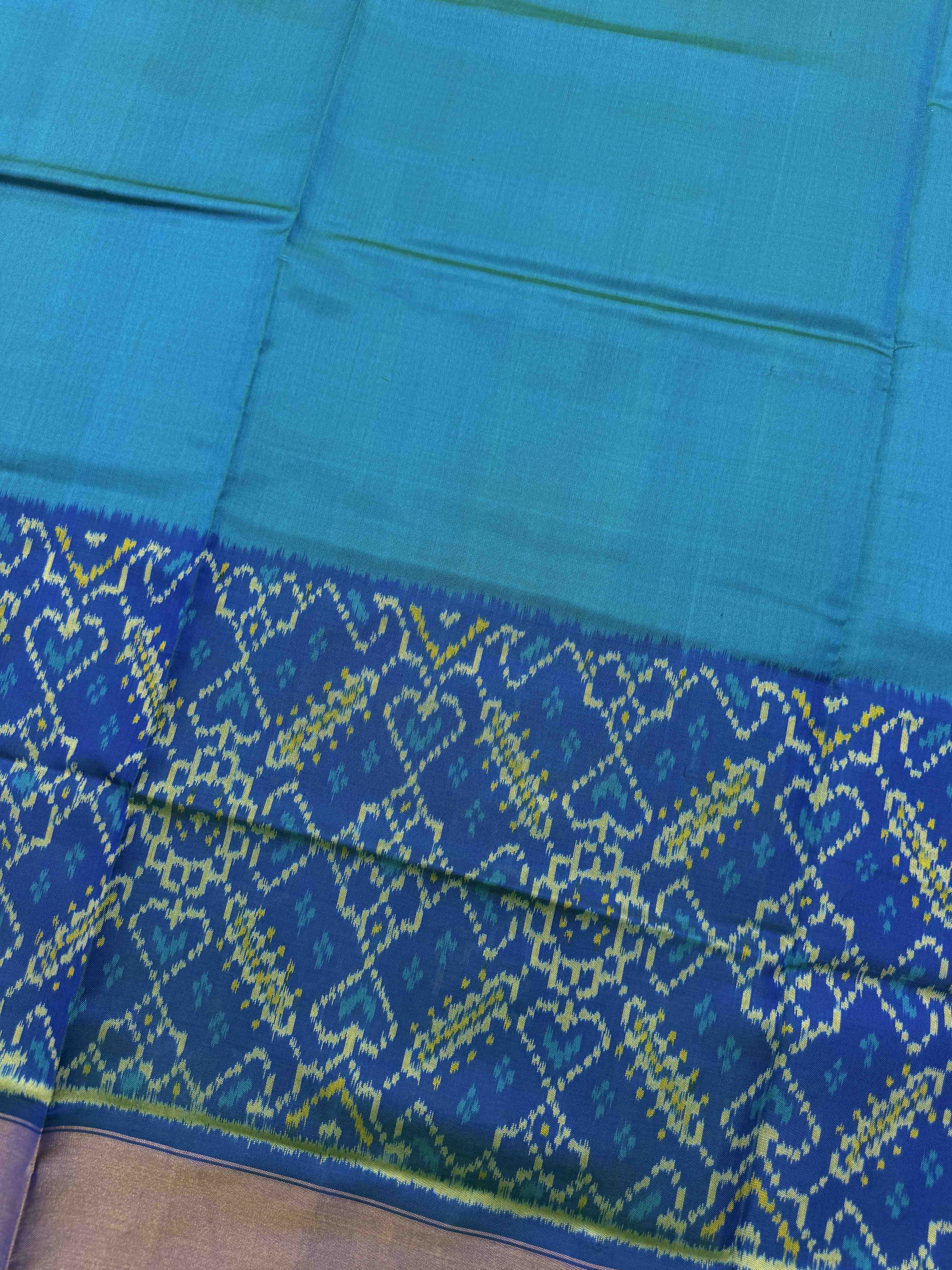 Blue & Sky with Manekchowk Scut Border Patola Lehenga Choli