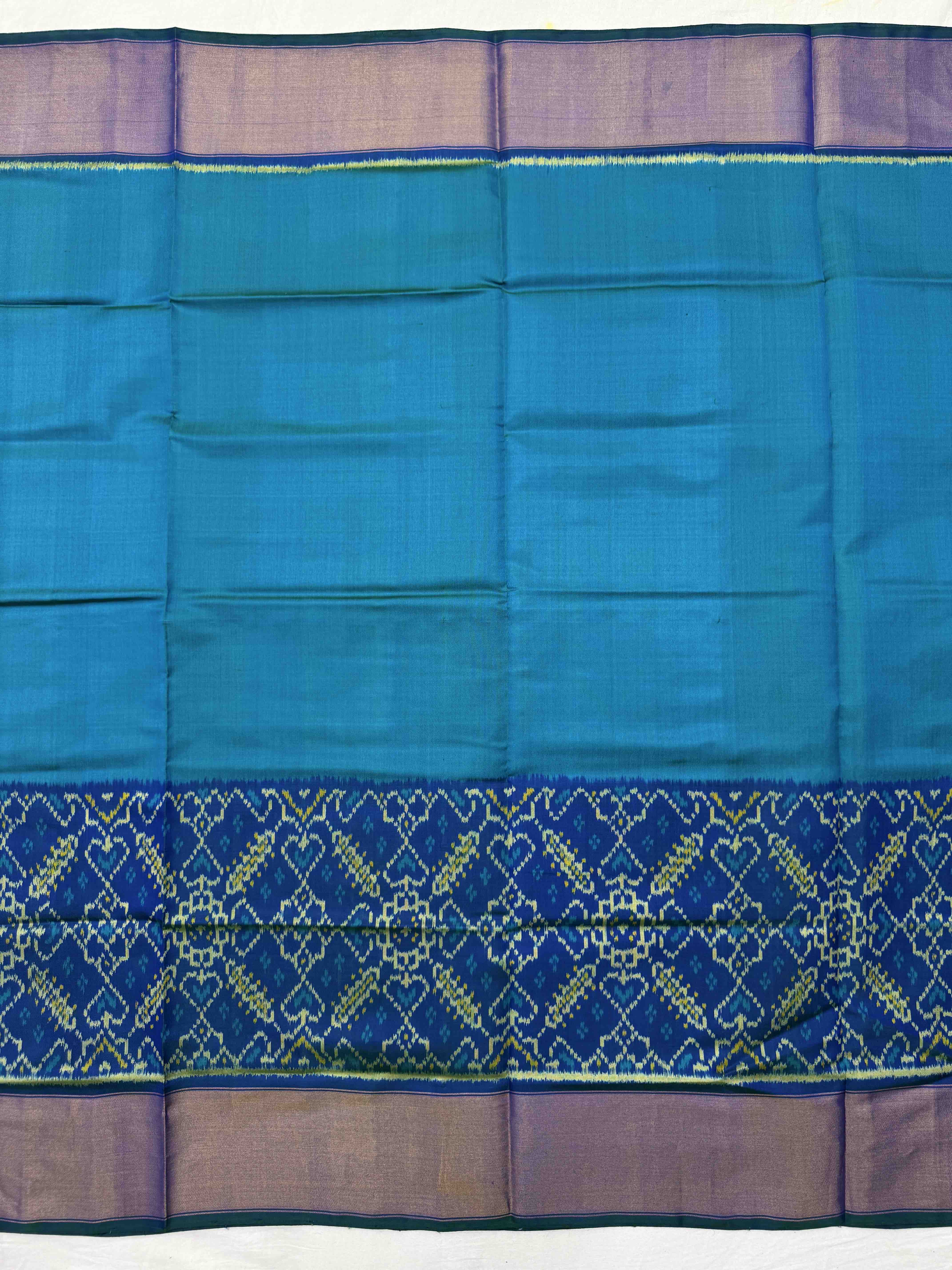 Blue & Sky with Manekchowk Scut Border Patola Lehenga Choli
