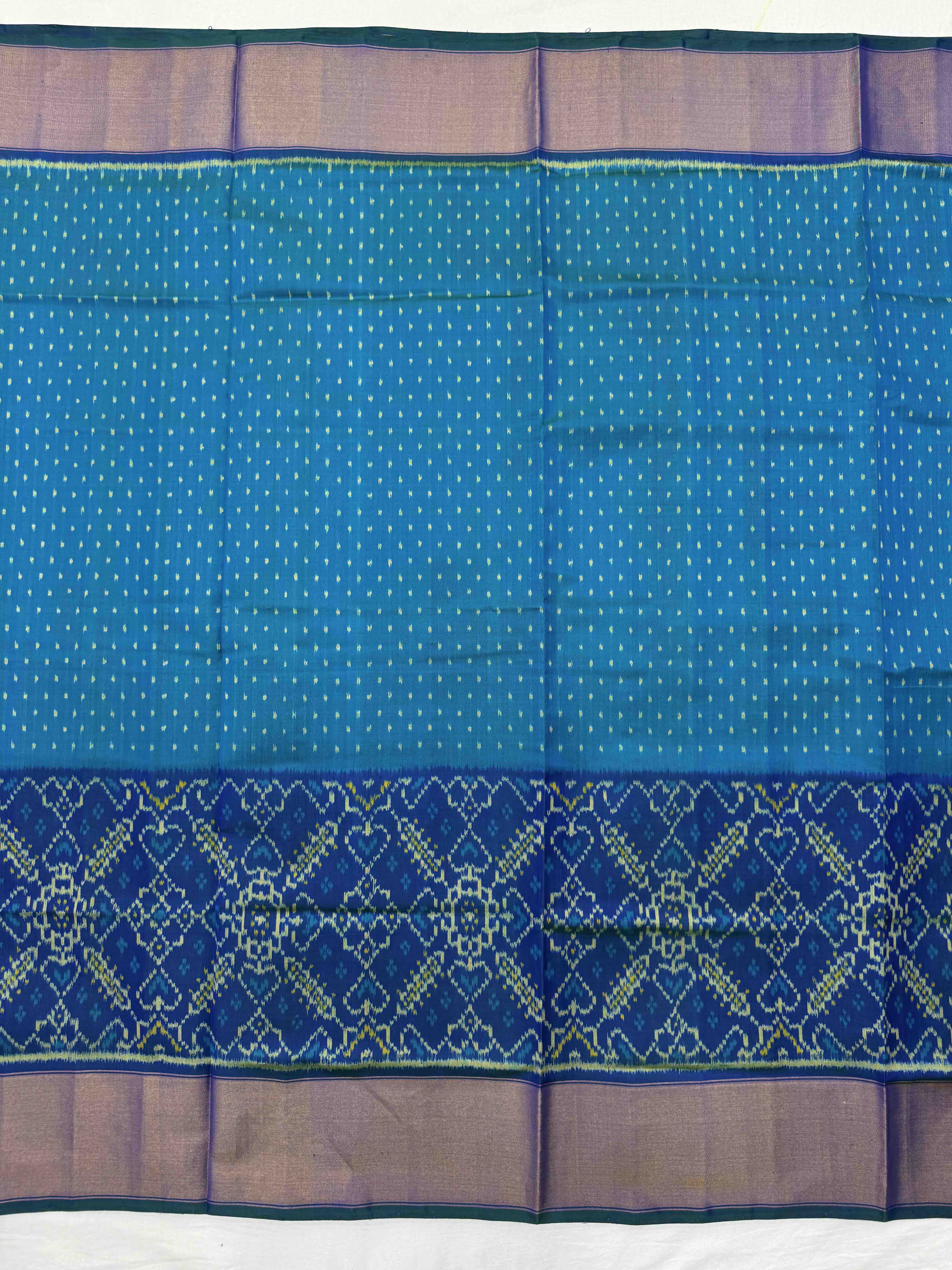 Blue & Sky with Manekchowk Scut Border Patola Lehenga Choli