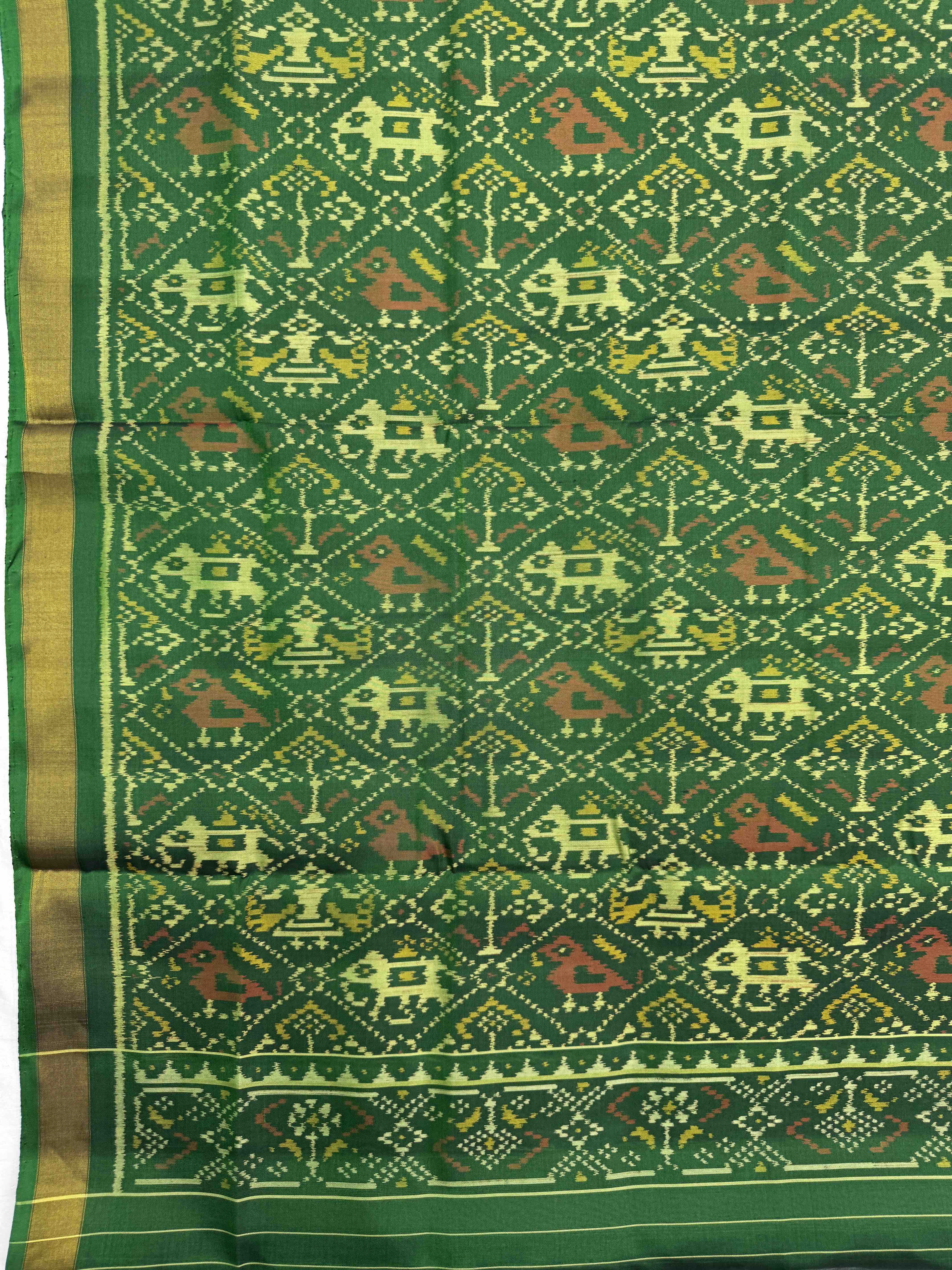 Green & Rust Narikunj with Booty Patola Dress