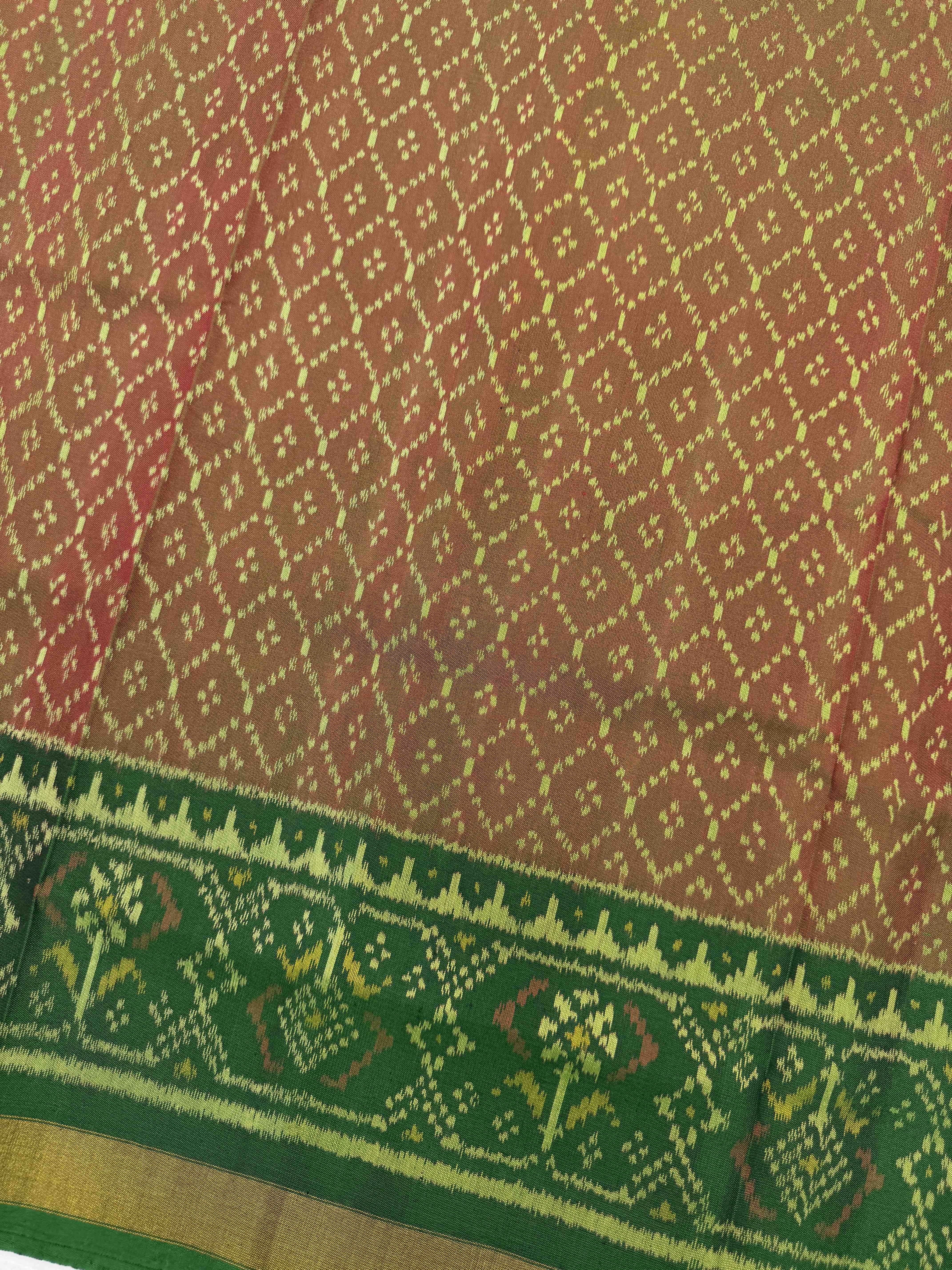 Green & Rust Narikunj with Booty Patola Dress