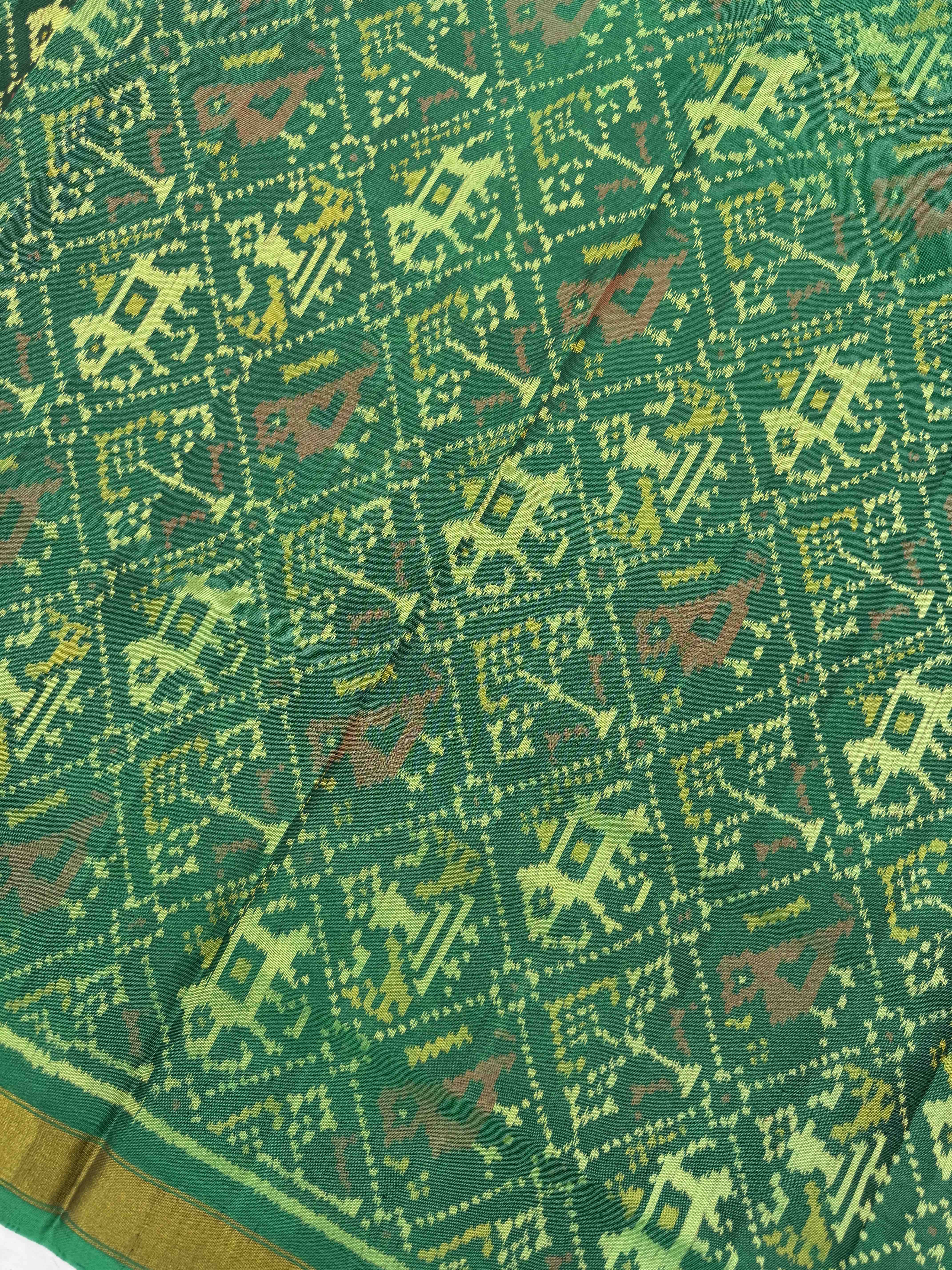 Green & Rust Narikunj with Booty Patola Dress