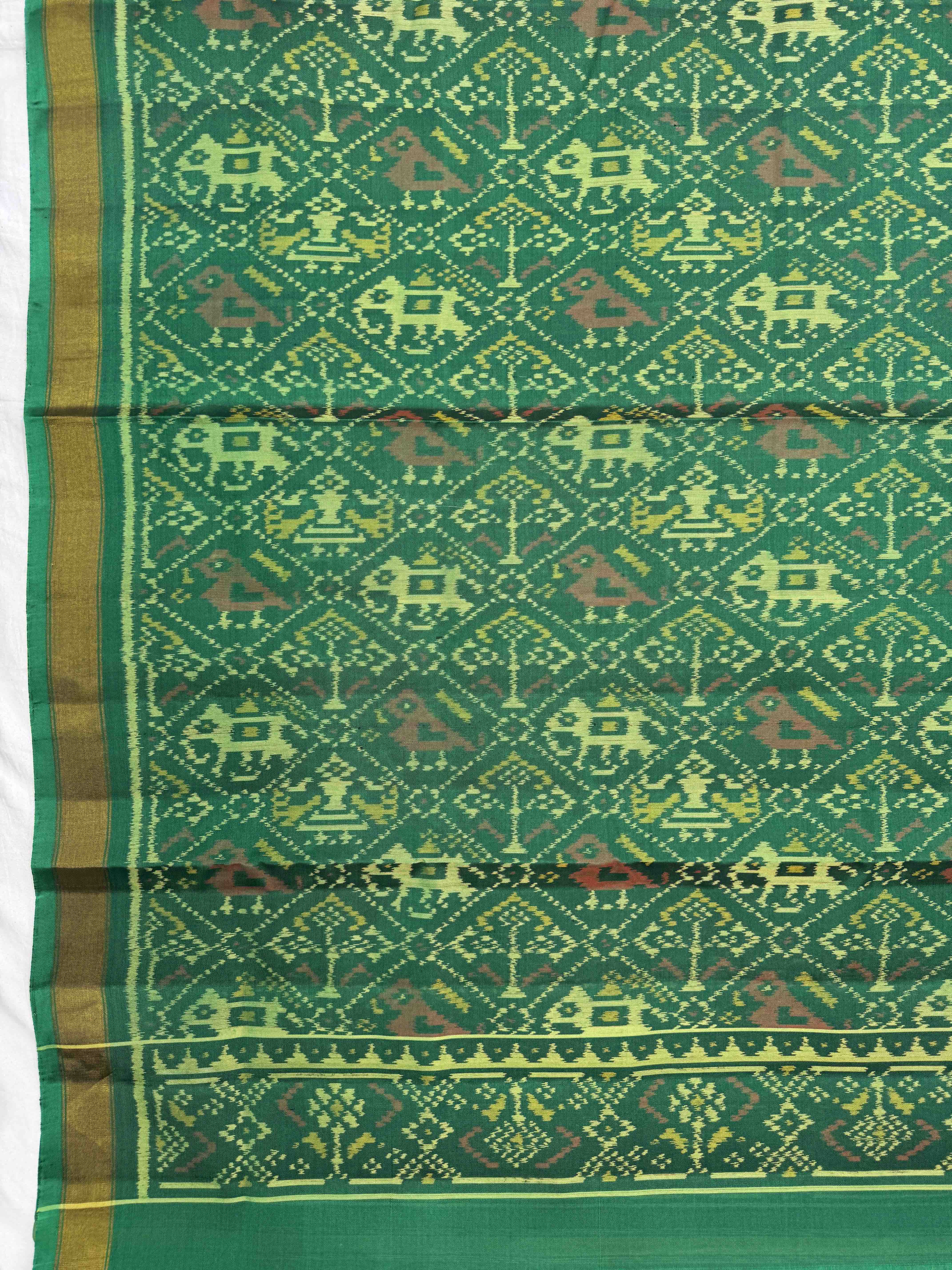 Green & Rust Narikunj with Booty Patola Dress