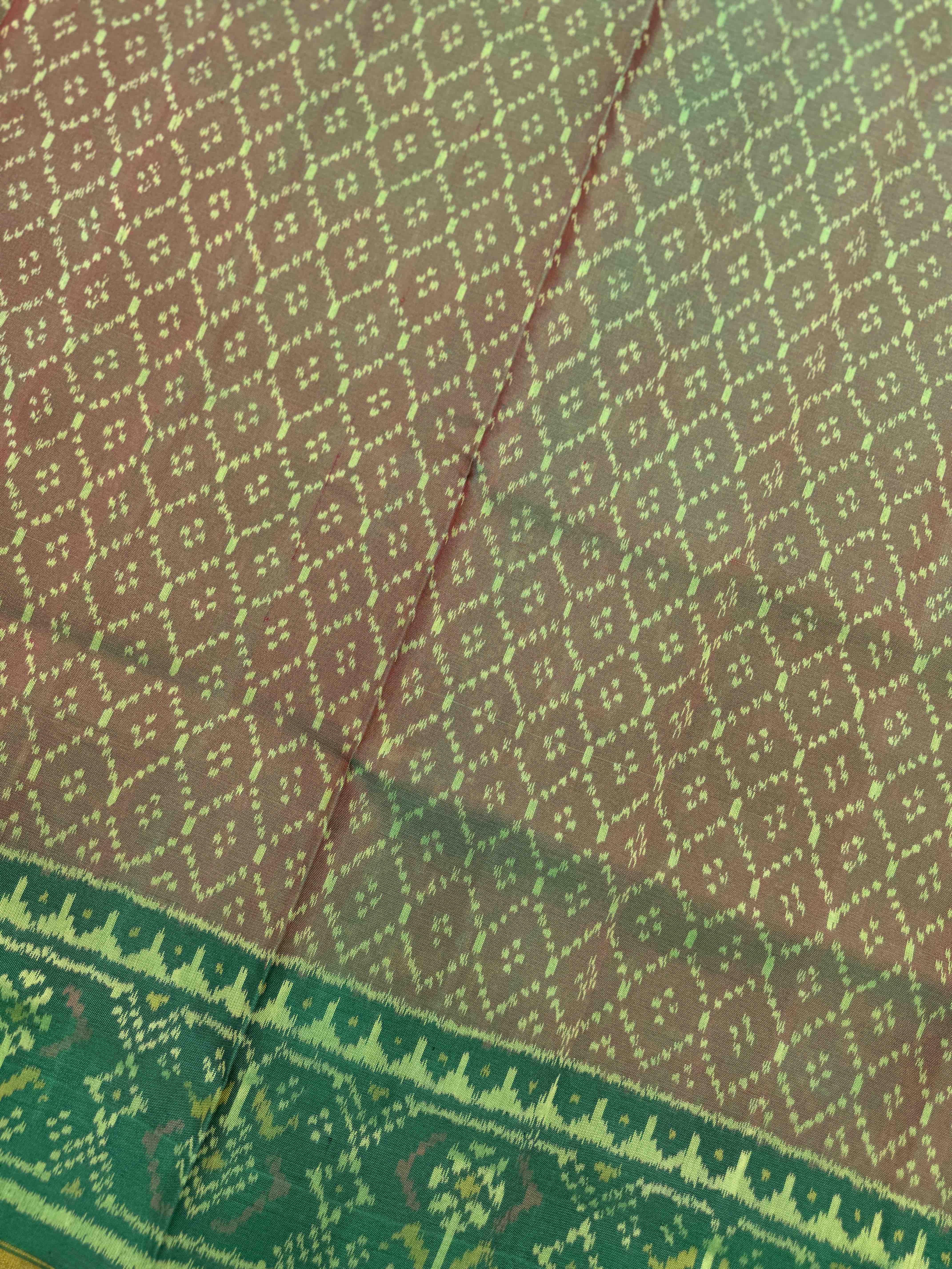 Green & Rust Narikunj with Booty Patola Dress