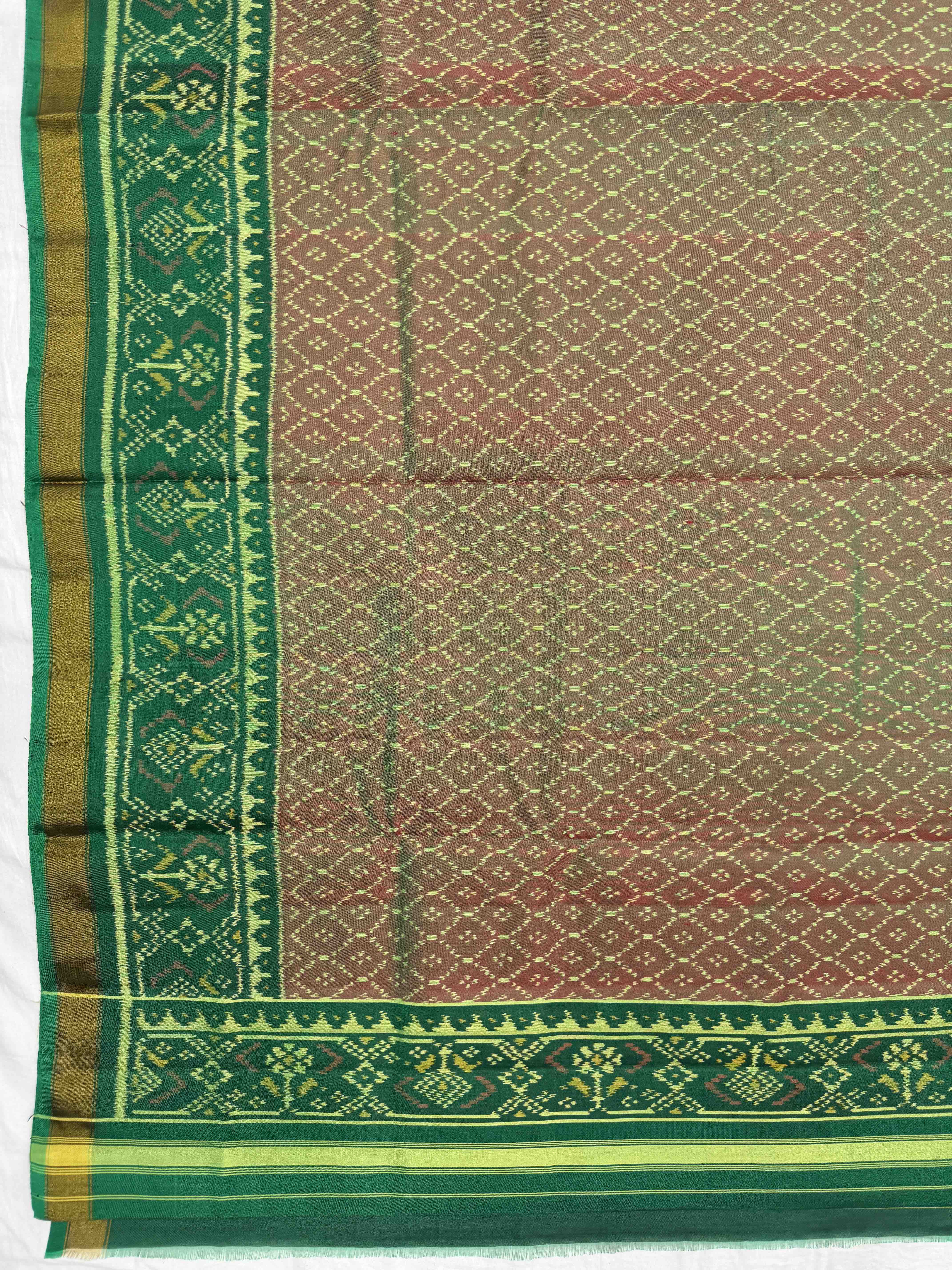 Green & Rust Narikunj with Booty Patola Dress