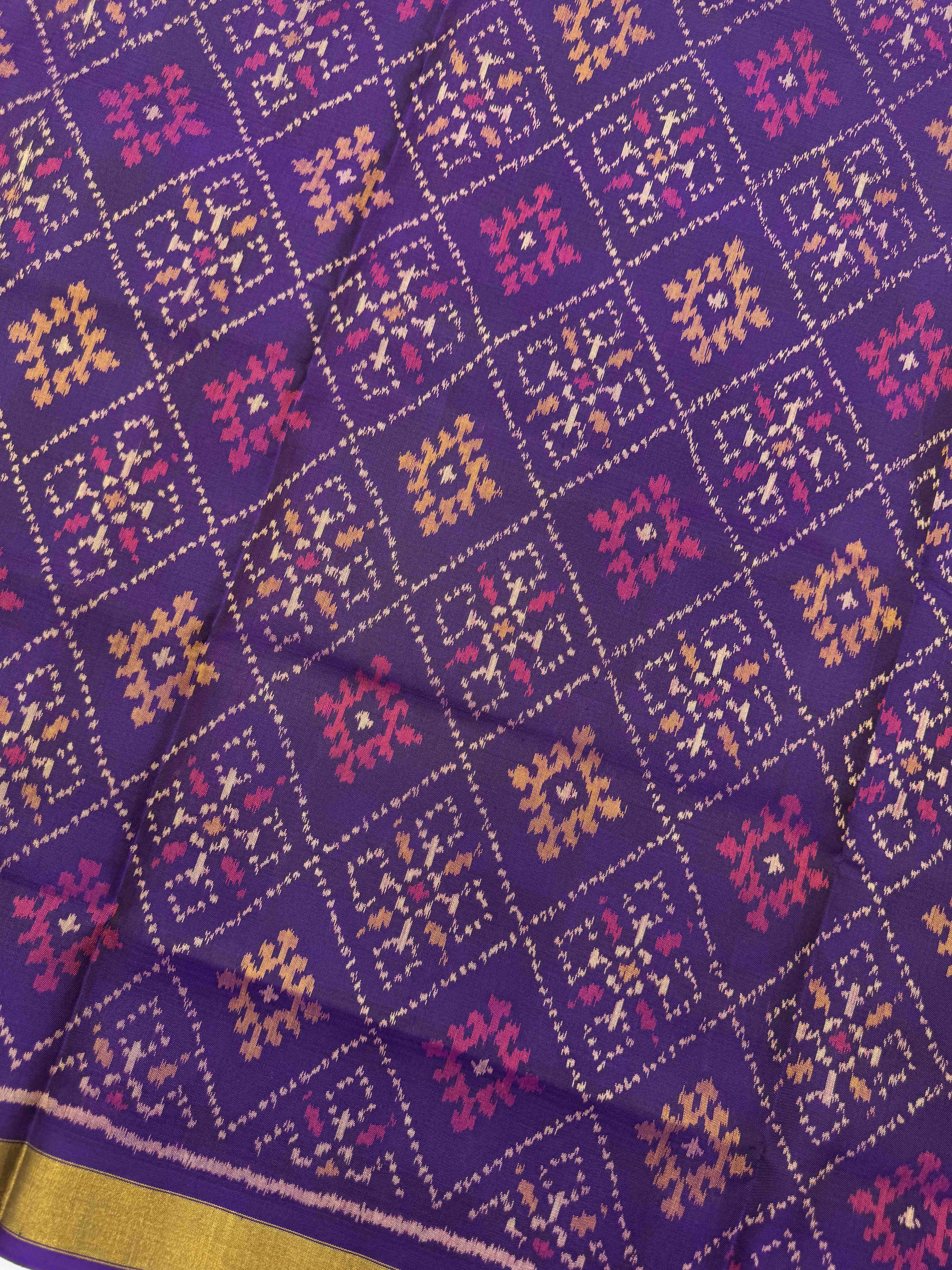 Purple & Pink Panchanda with Doted Patola Dress