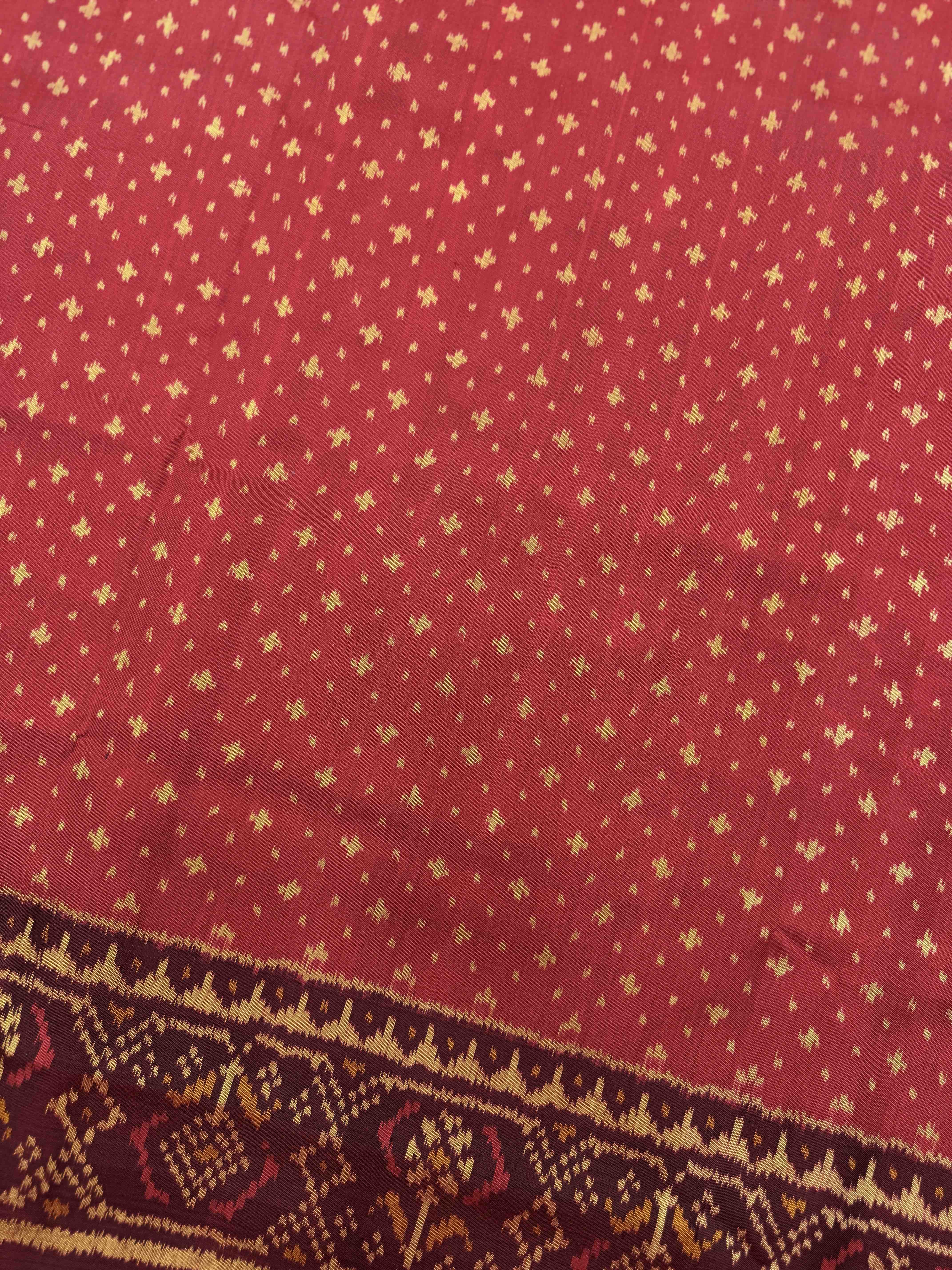 Maroon & Red Panchanda with Doted Patola Dress
