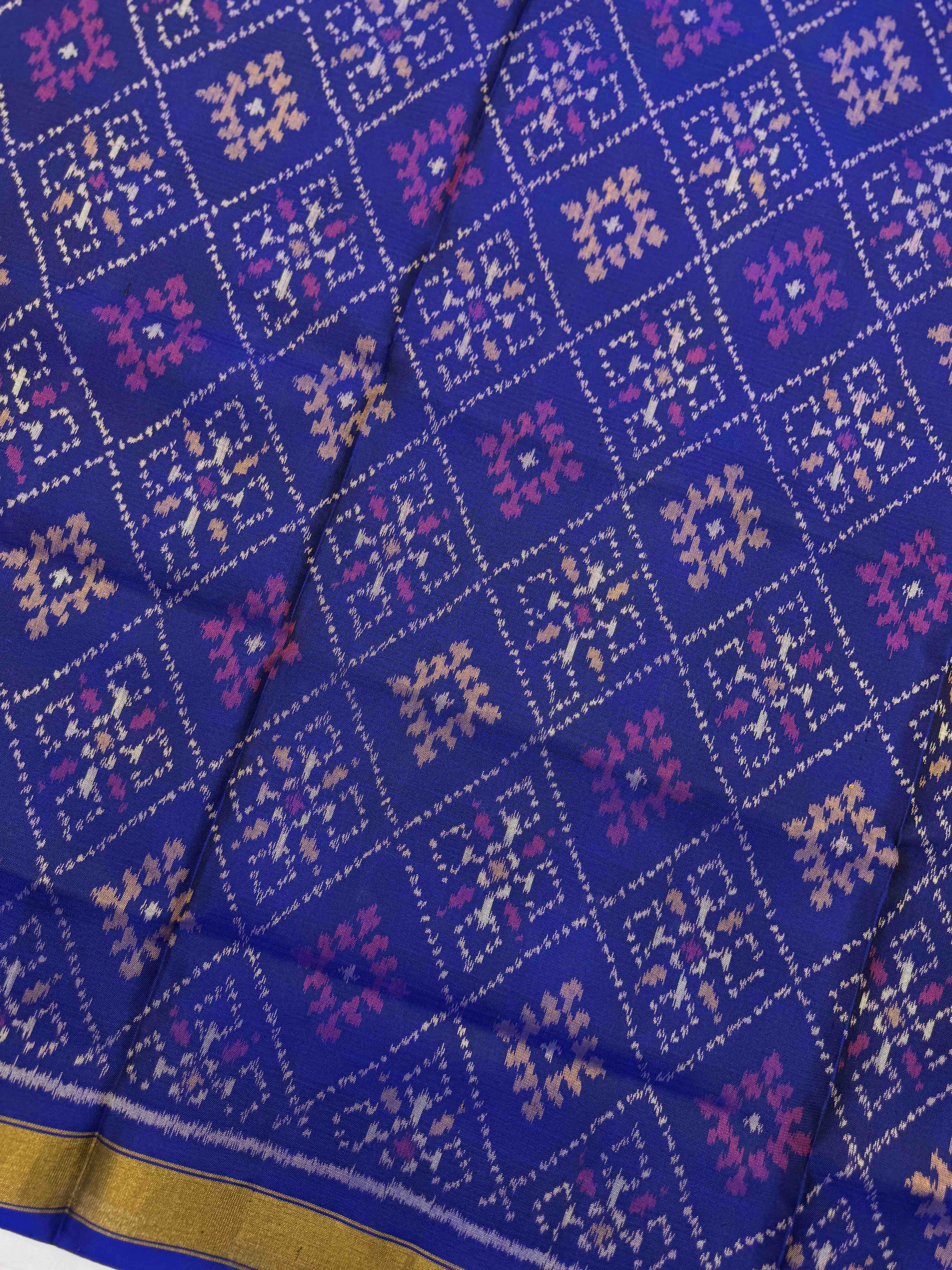 Blue & Purple Panchanda with Doted Patola Dress