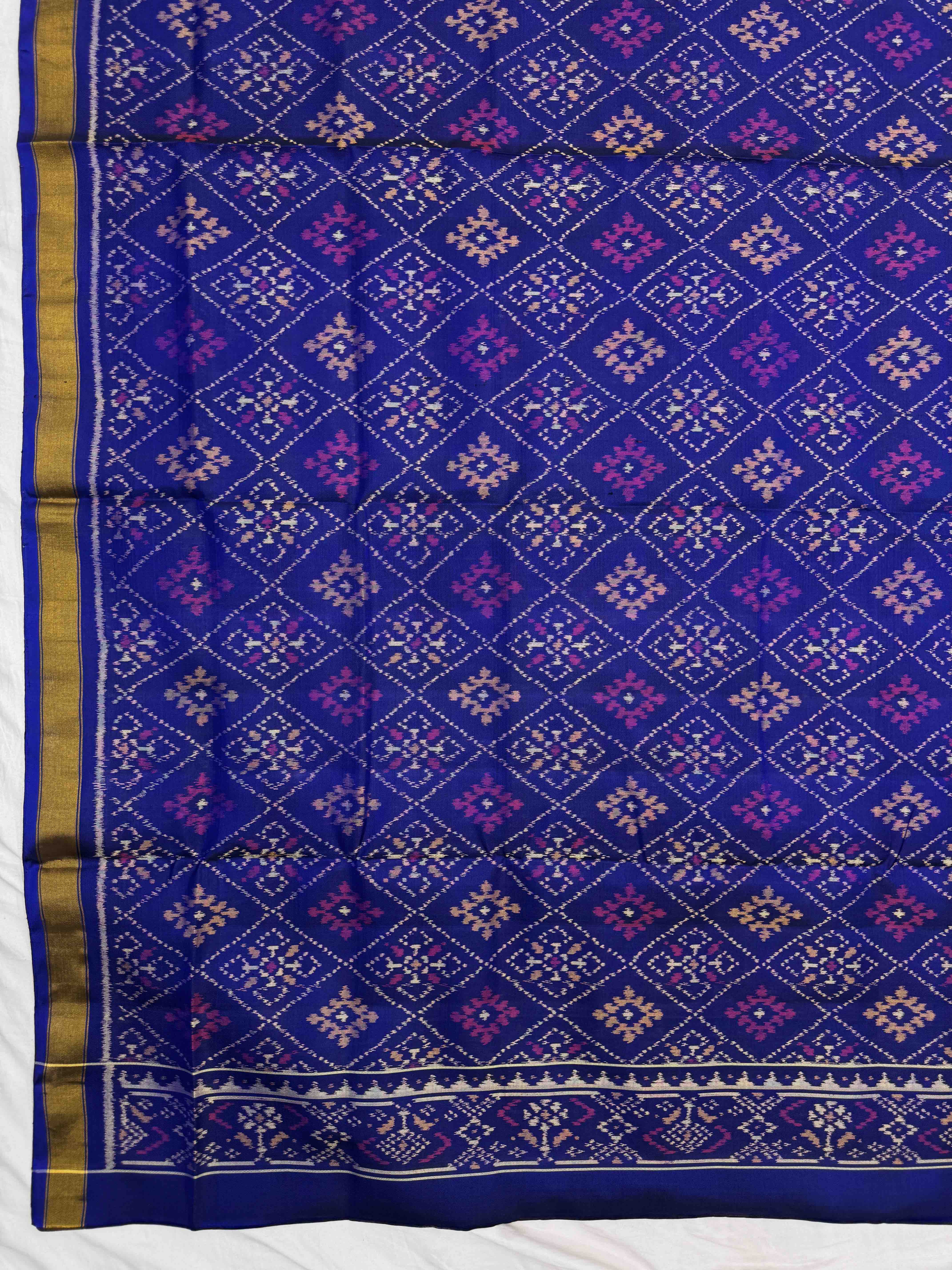 Blue & Purple Panchanda with Doted Patola Dress