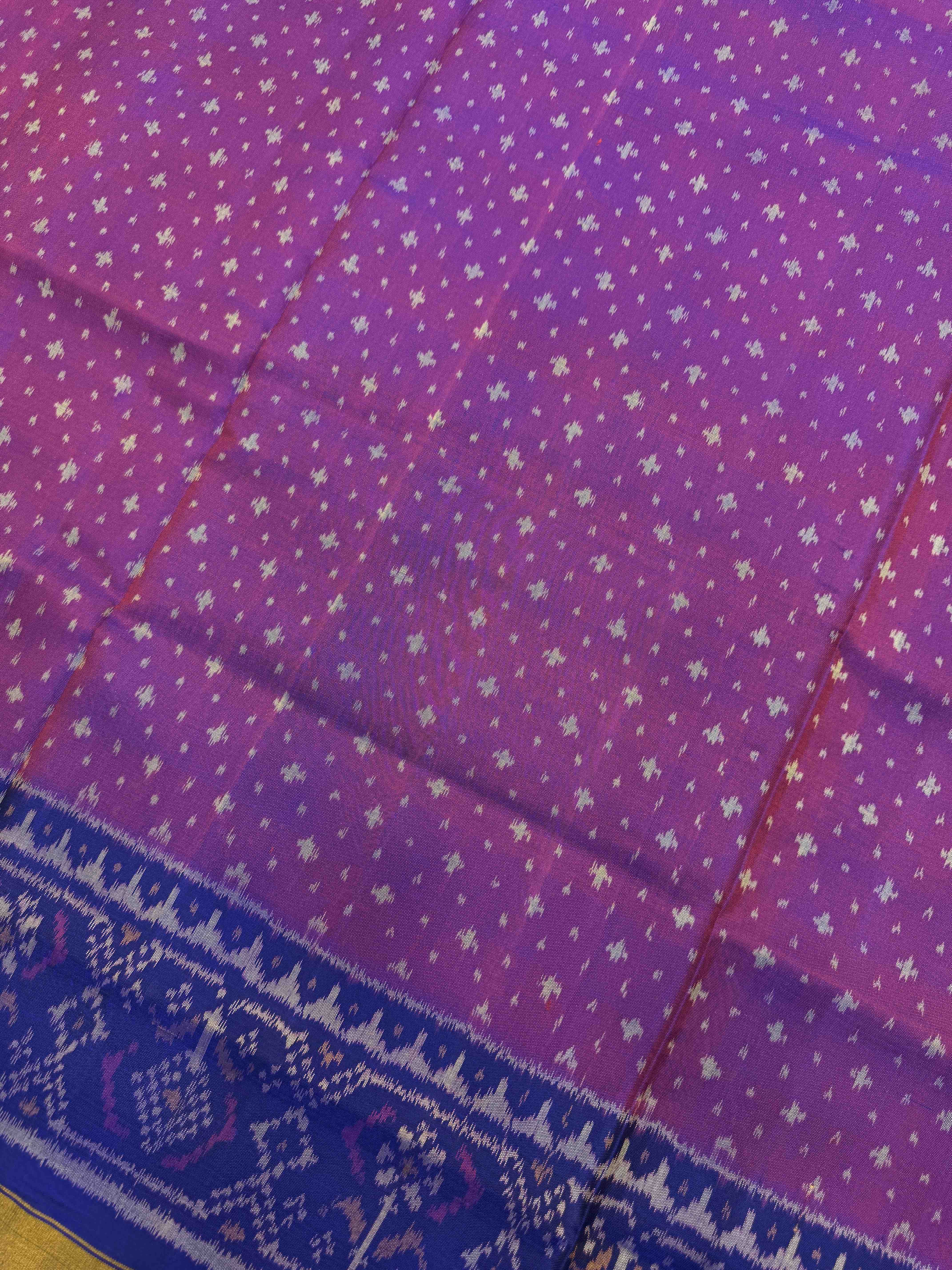 Blue & Purple Panchanda with Doted Patola Dress