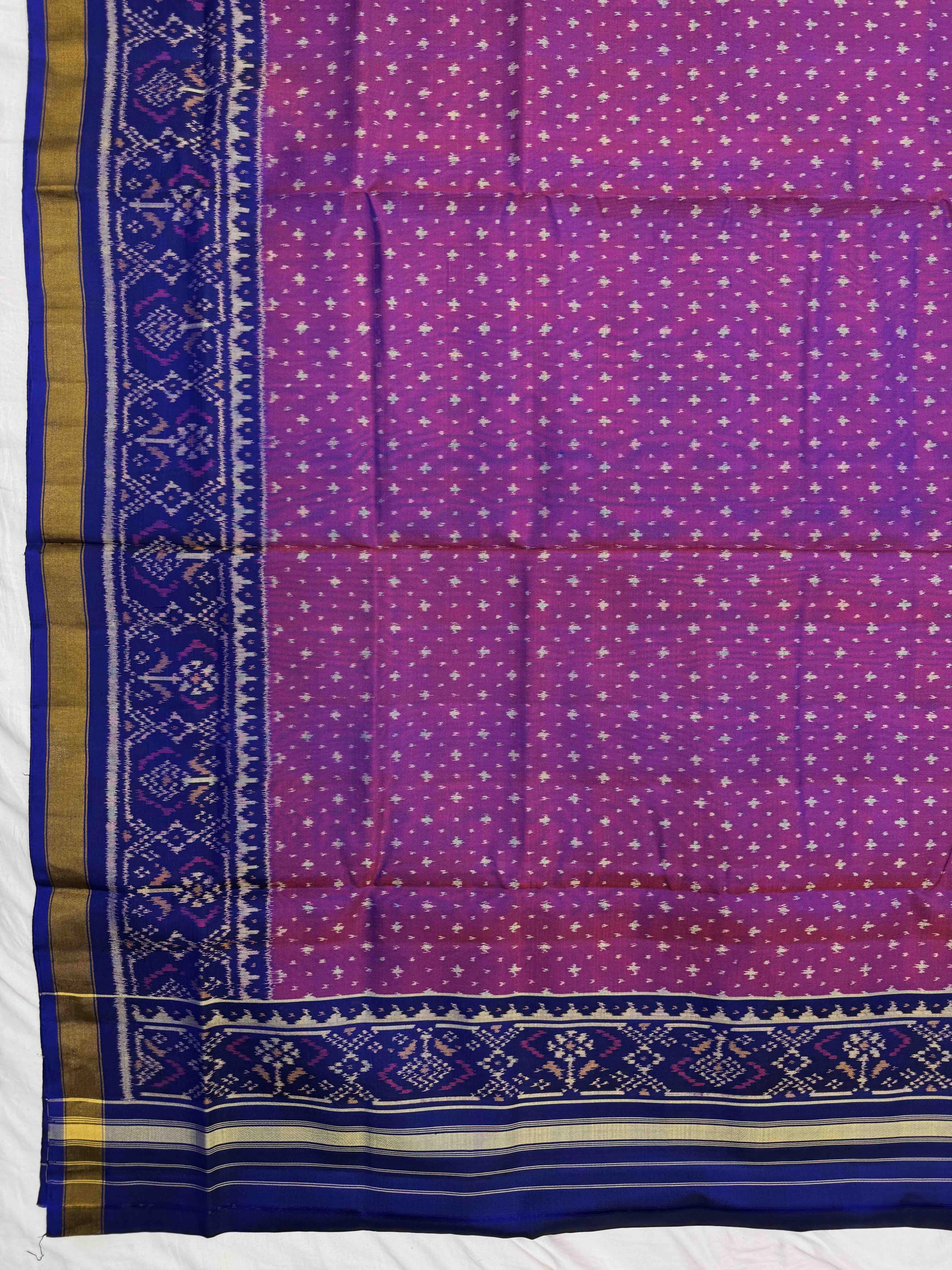 Blue & Purple Panchanda with Doted Patola Dress