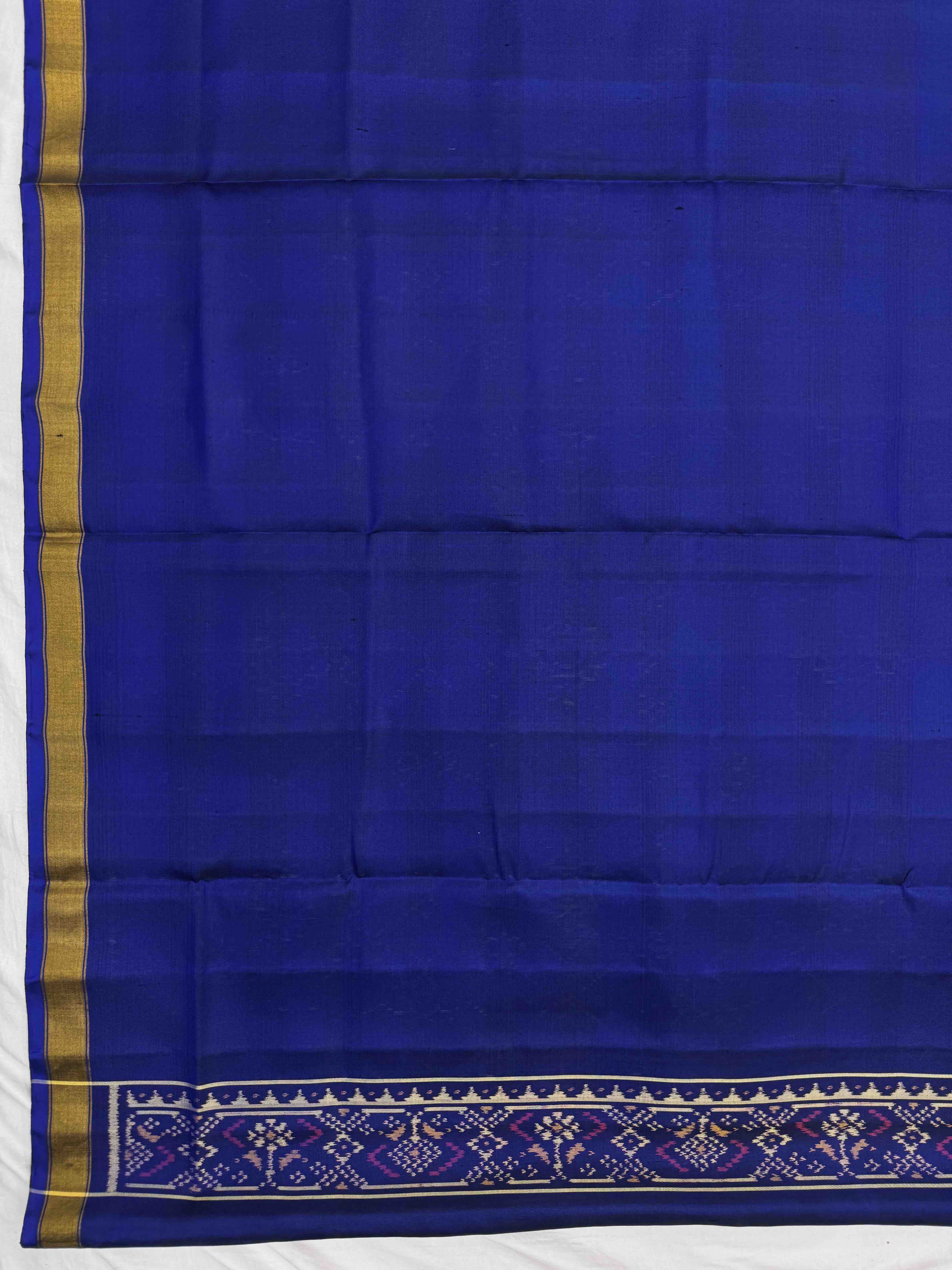 Blue & Purple Manekchowk with Doted Patola Dress