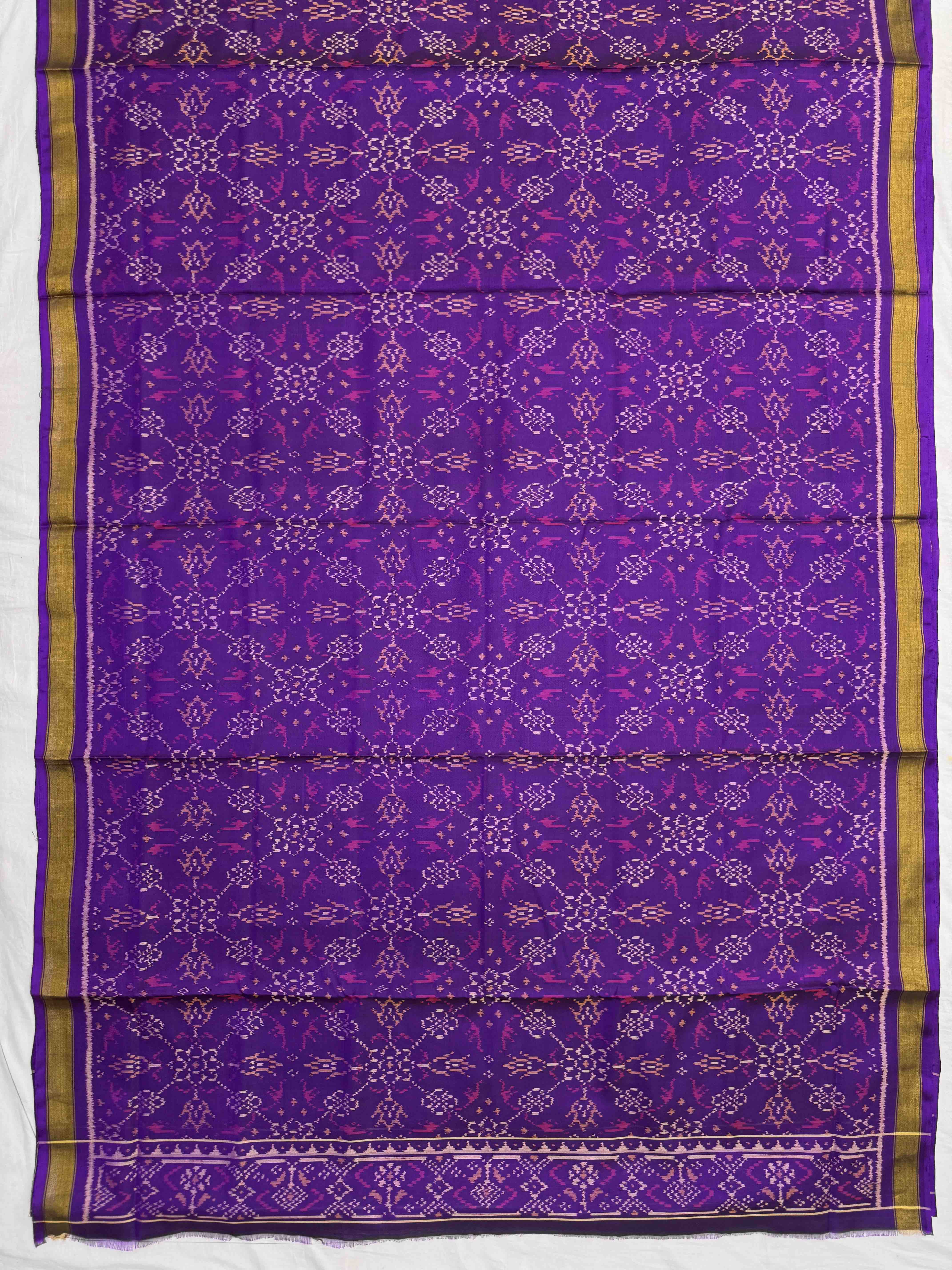 Purple & Pink Chhabdi with Fancy Circle Design Patola Dress