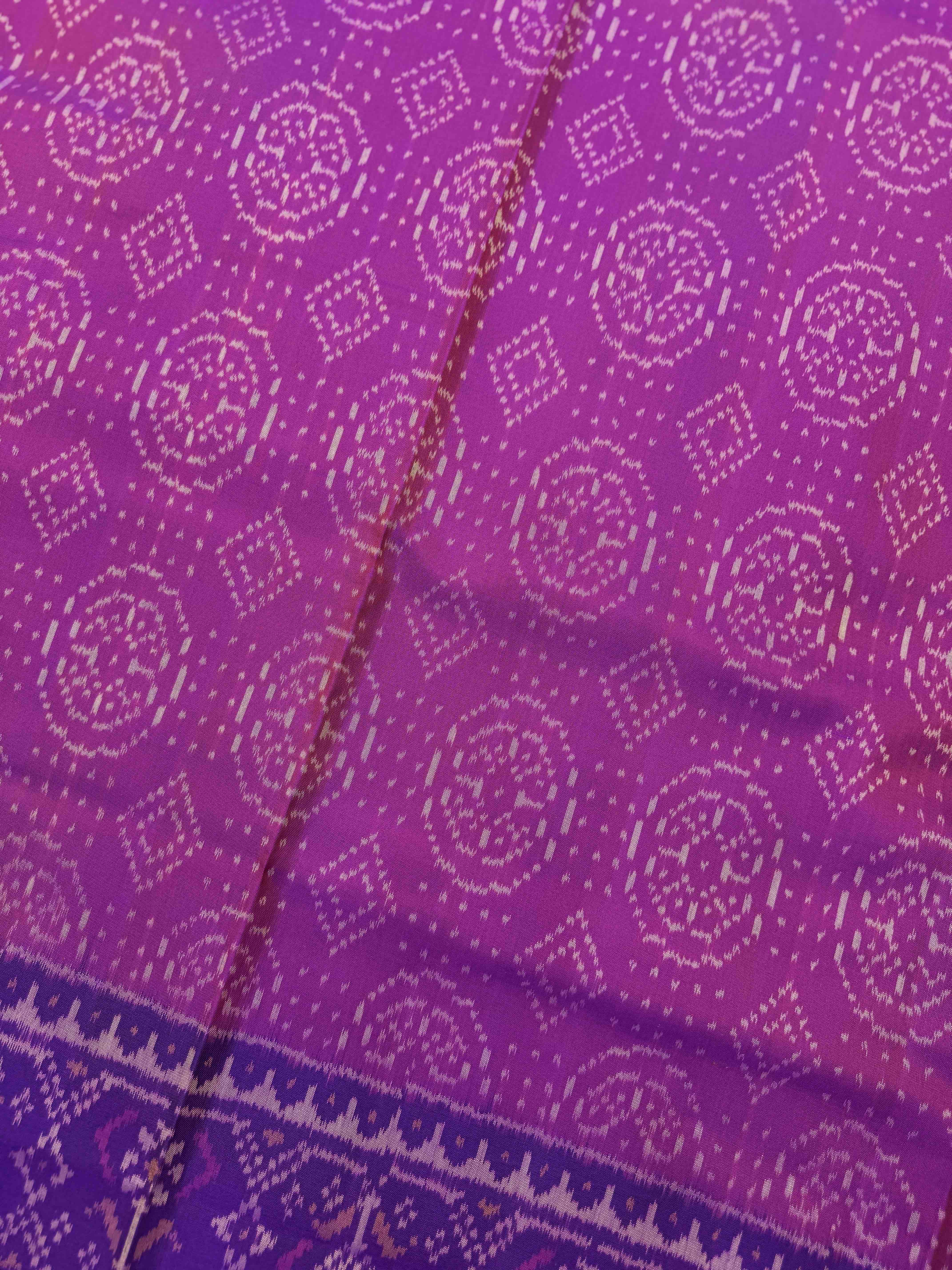 Purple & Pink Chhabdi with Fancy Circle Design Patola Dress