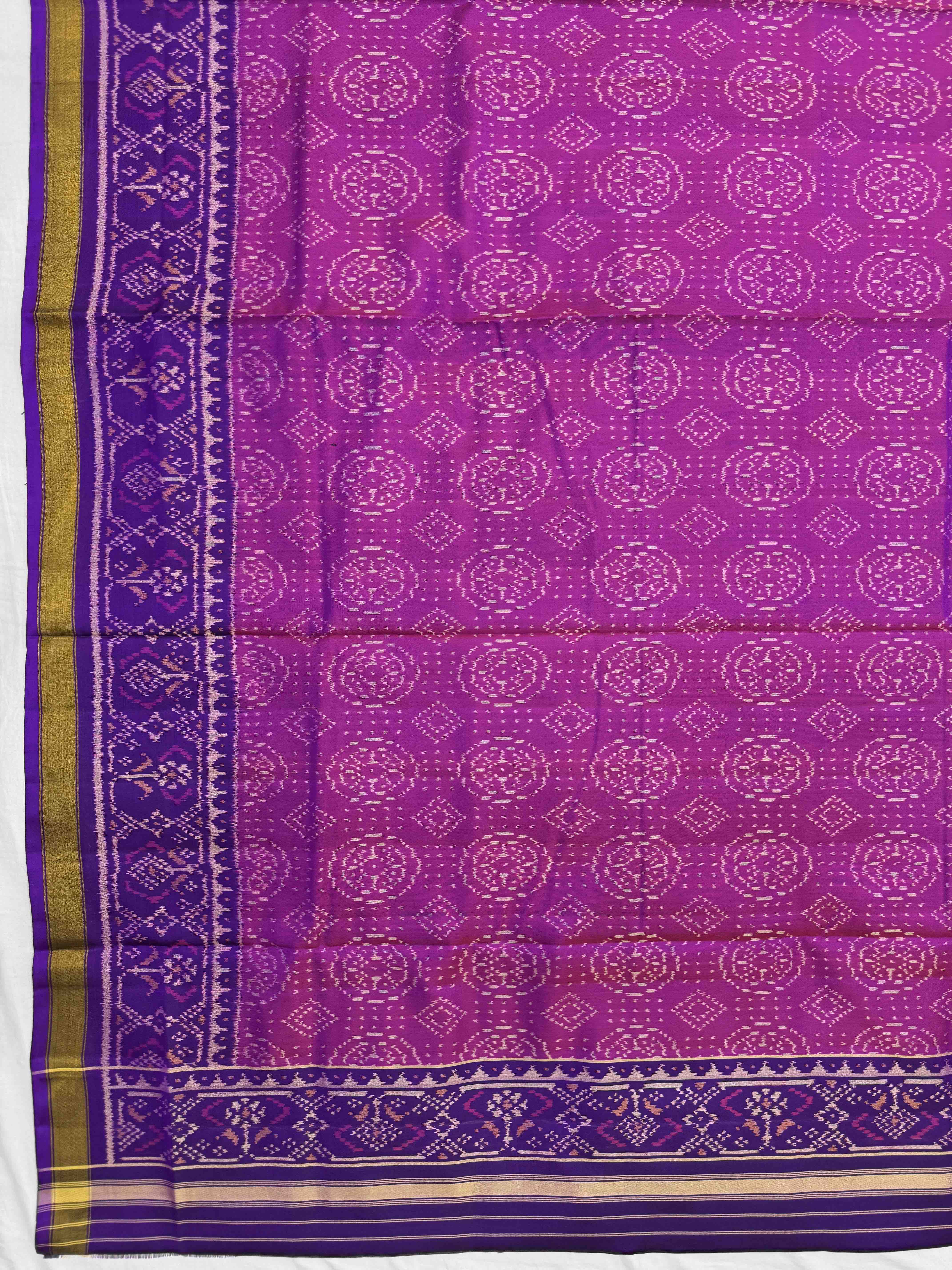 Purple & Pink Chhabdi with Fancy Circle Design Patola Dress