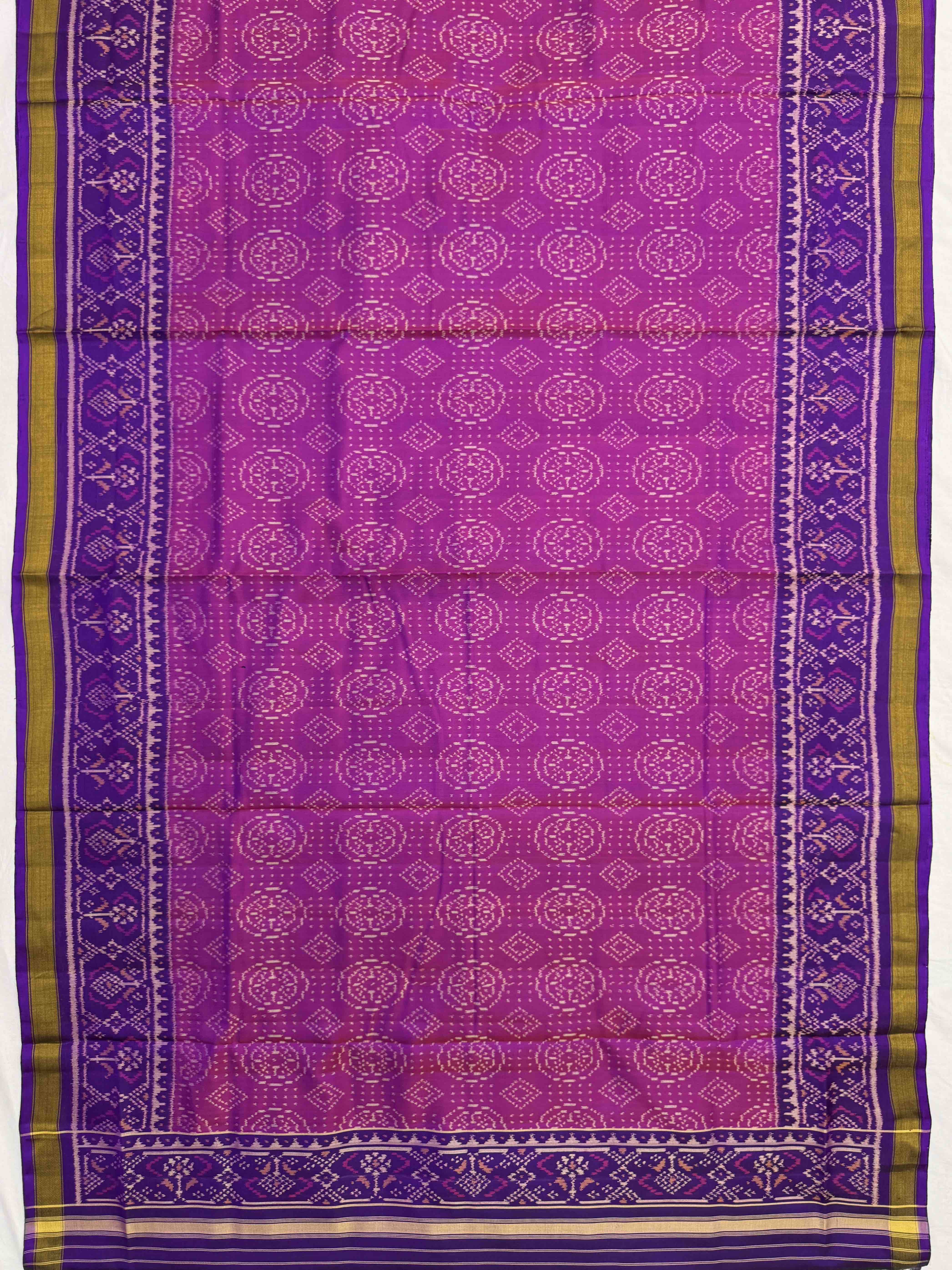 Purple & Pink Chhabdi with Fancy Circle Design Patola Dress
