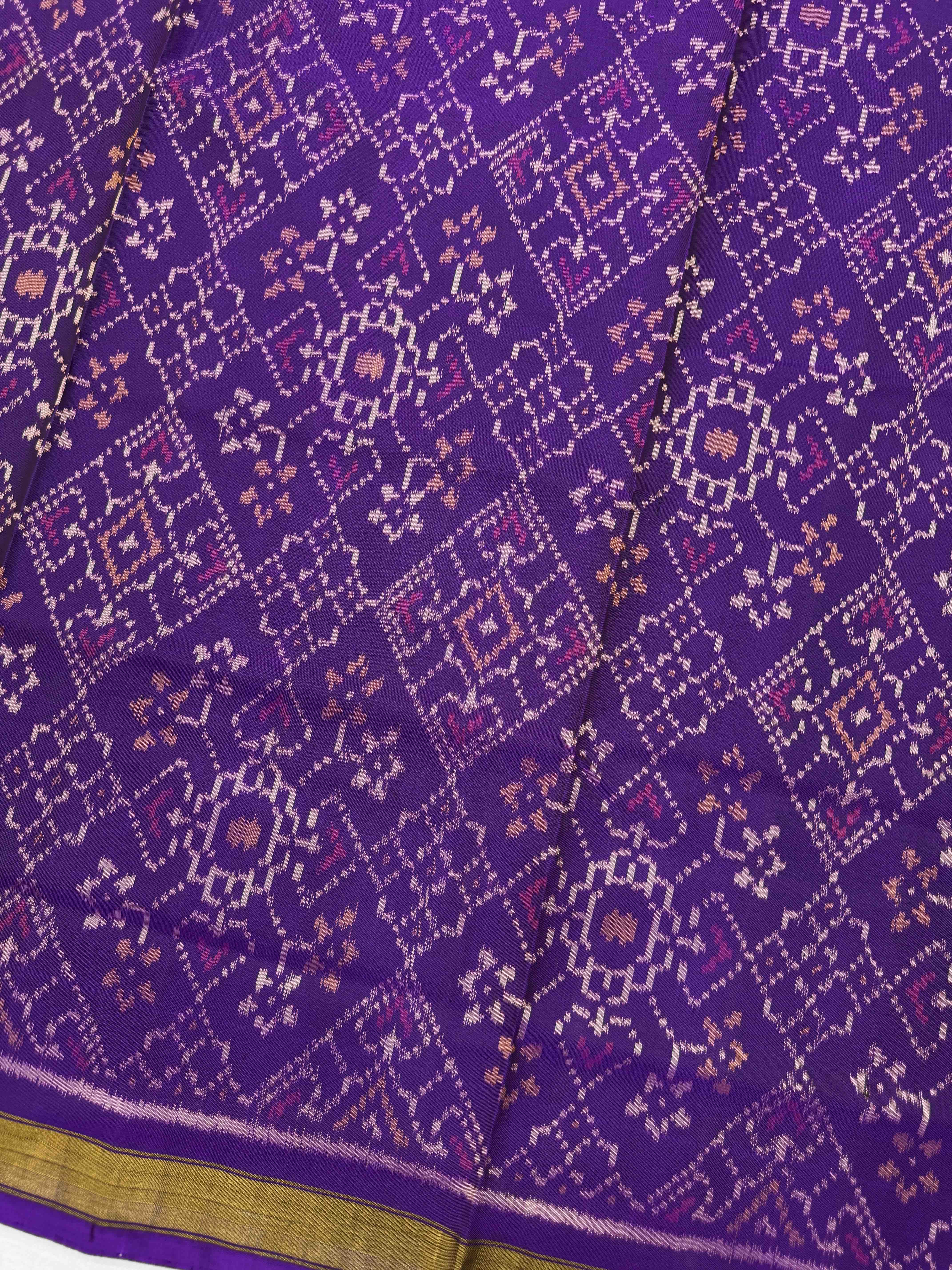 Purple & Pink Navratan Panchanda with Fancy Circle Design Patola Dress