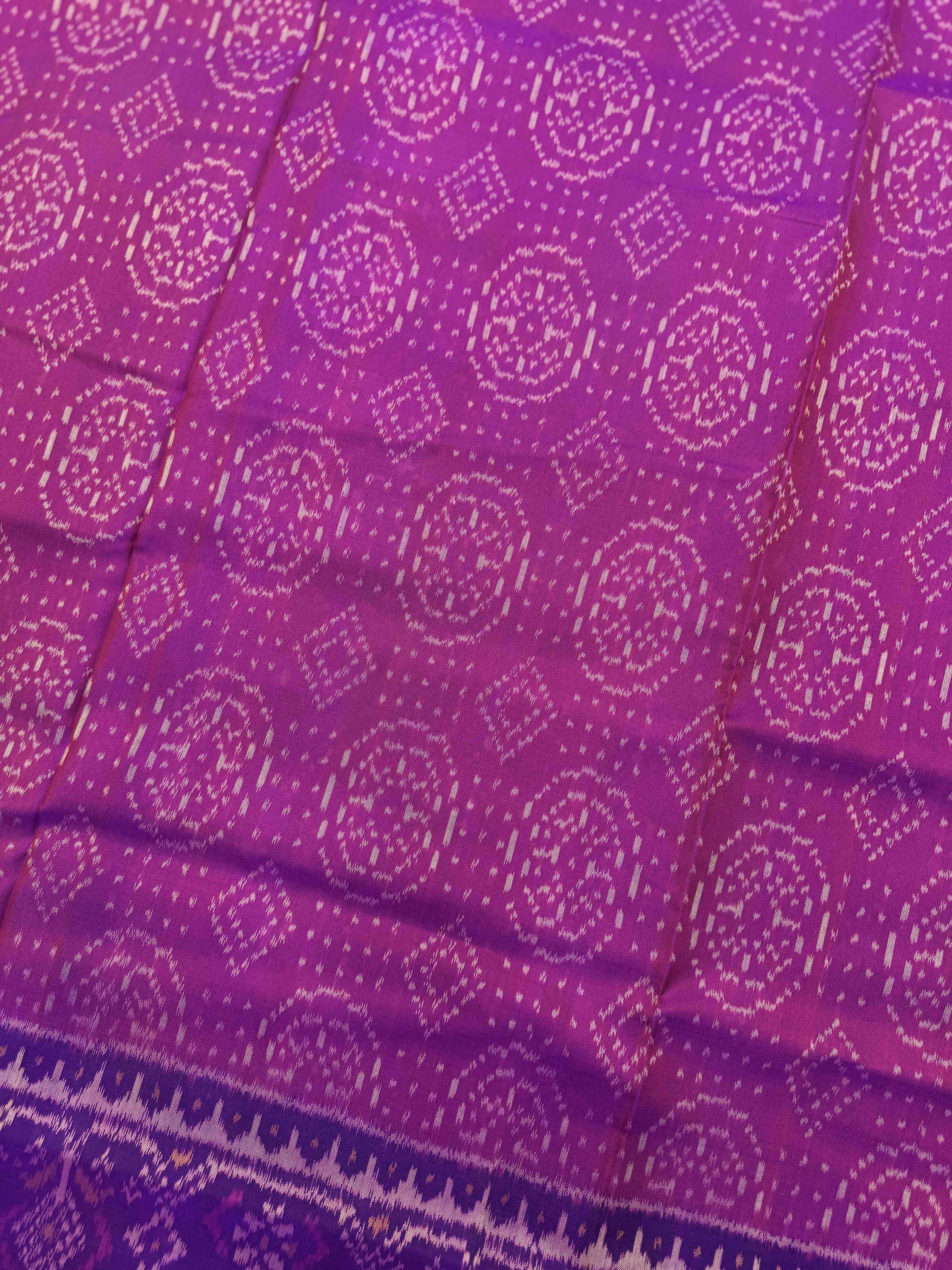 Purple & Pink Navratan Panchanda with Fancy Circle Design Patola Dress