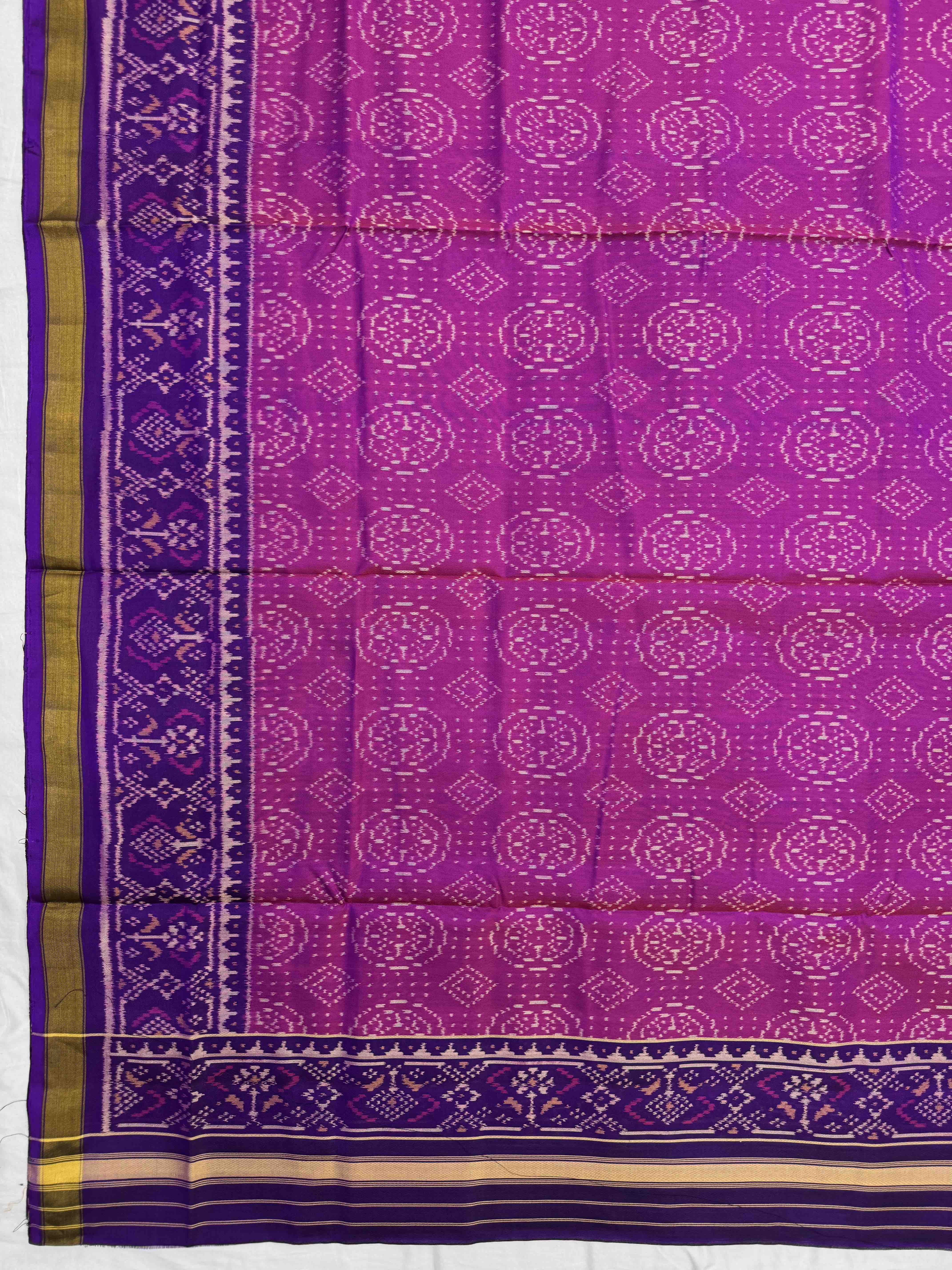 Purple & Pink Navratan Panchanda with Fancy Circle Design Patola Dress