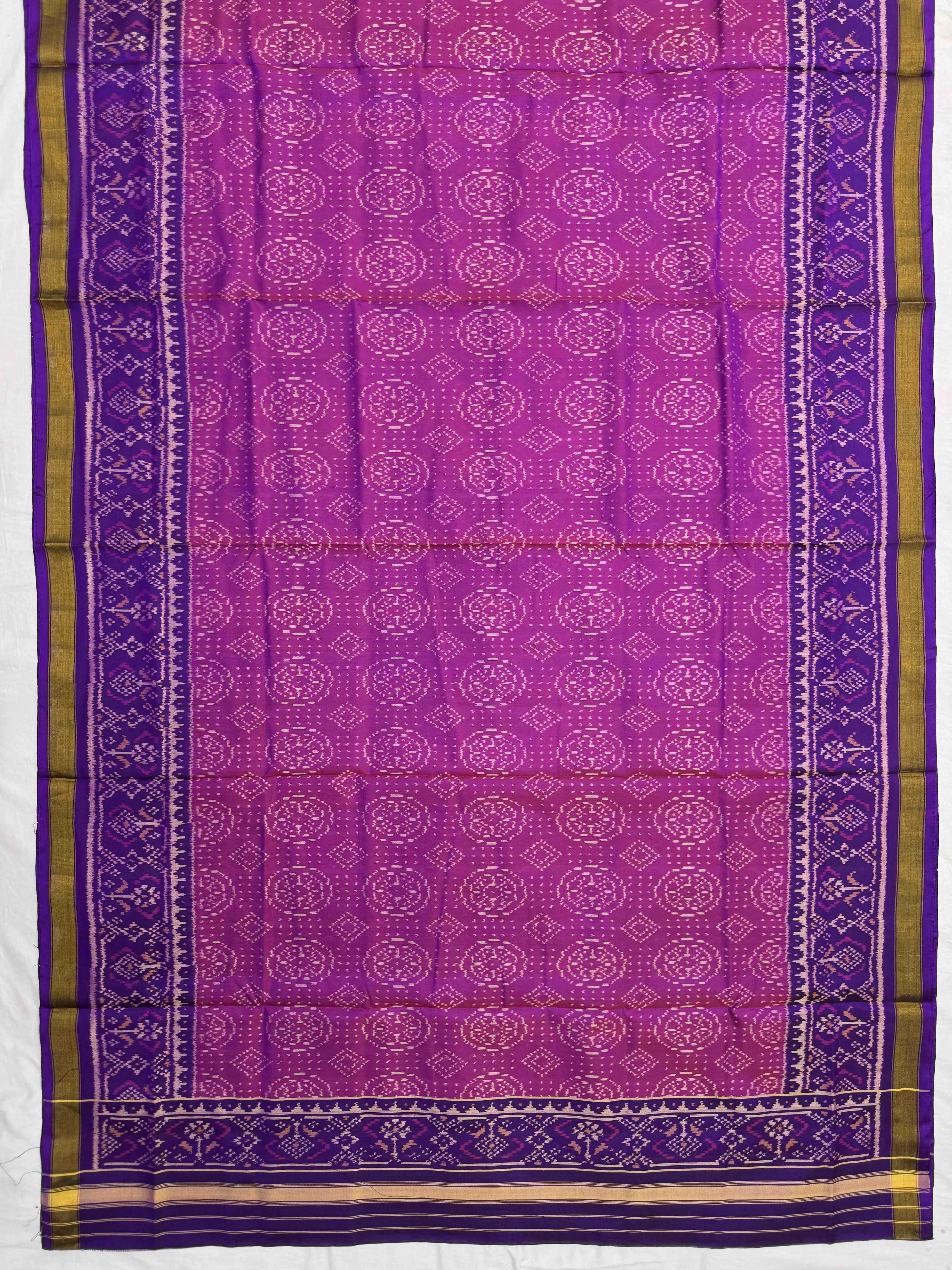 Purple & Pink Navratan Panchanda with Fancy Circle Design Patola Dress