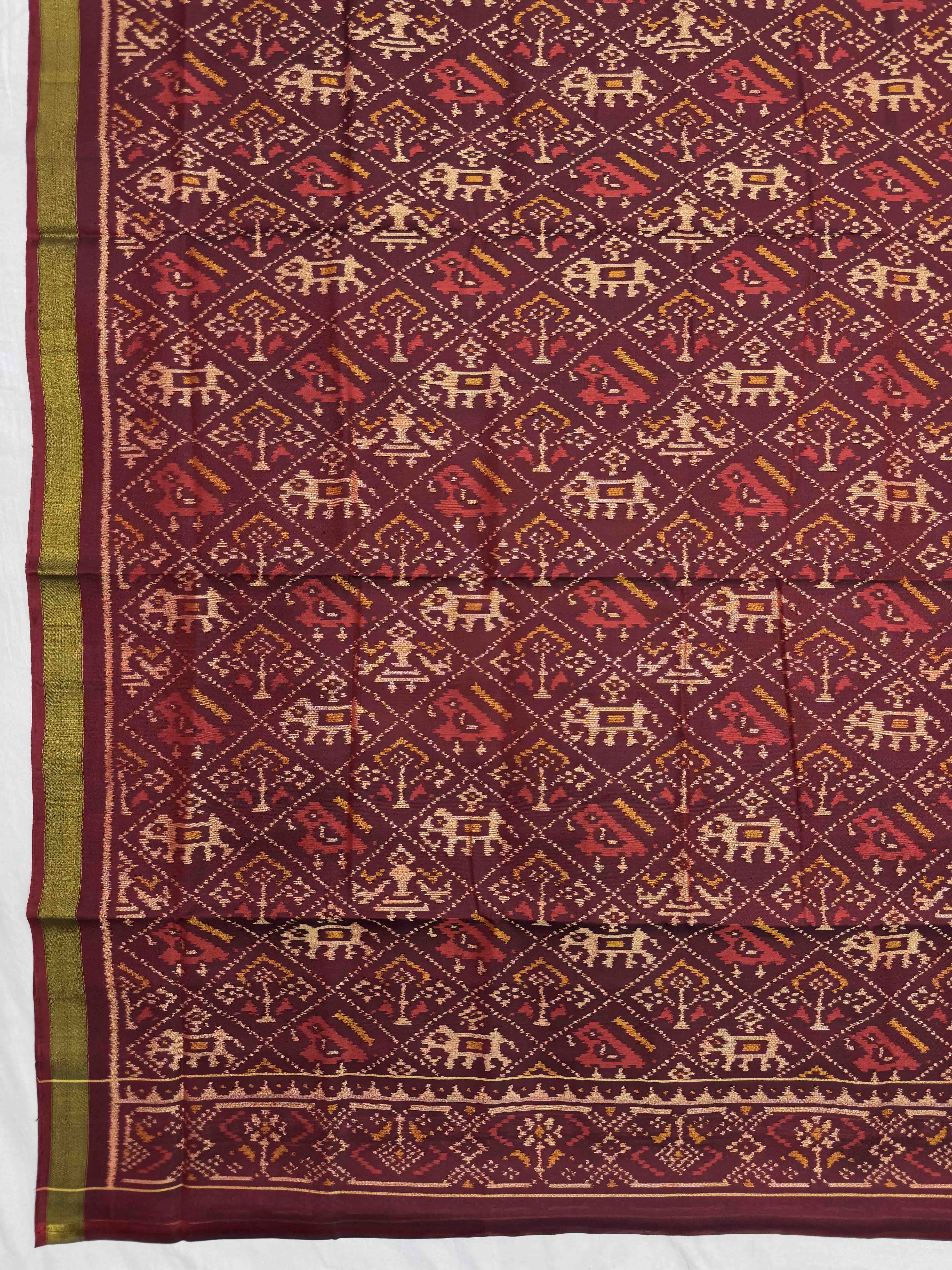 Maroon & Red Narikunj with Zig zag Linging Patola Dress