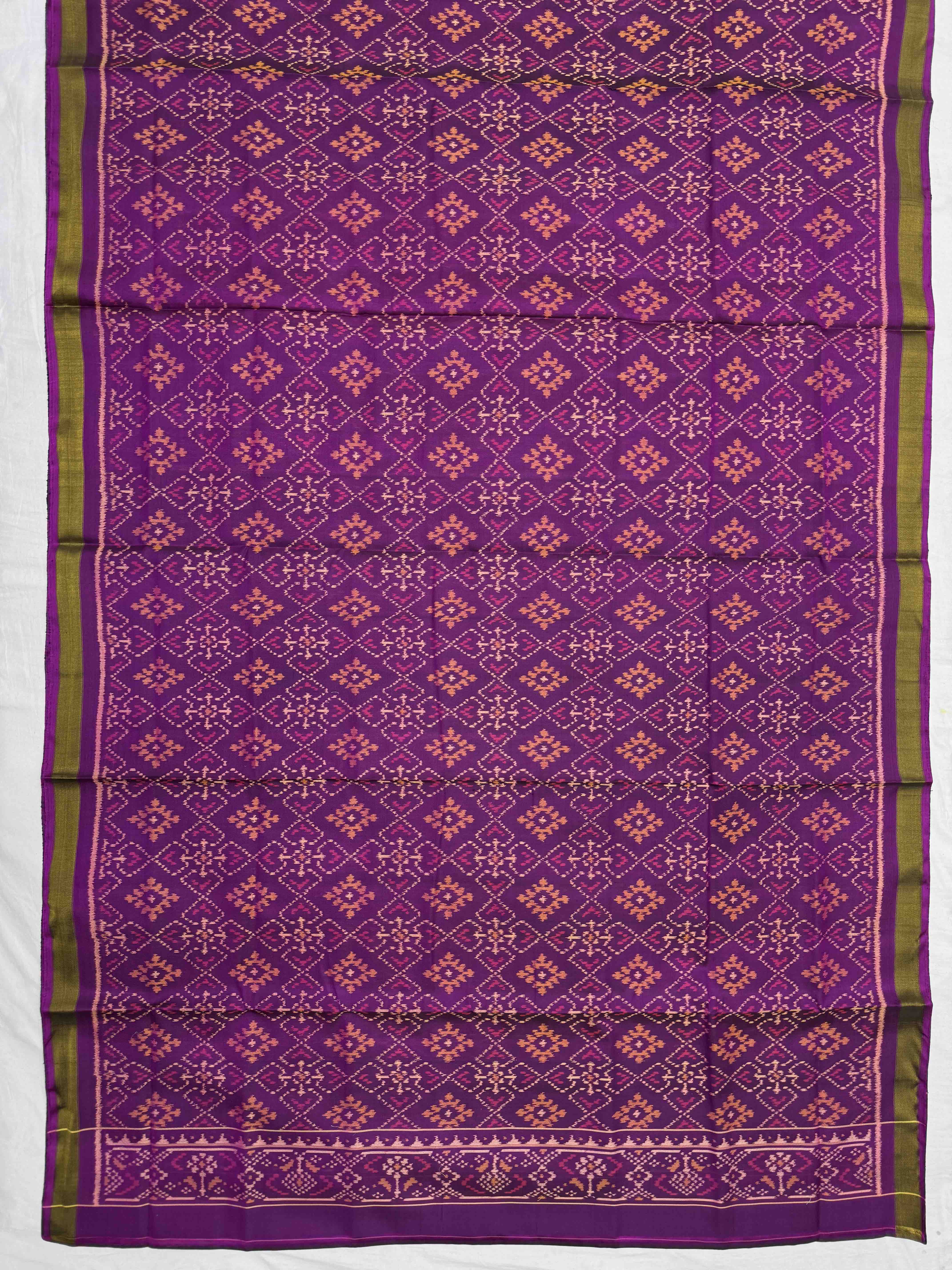 Purple & Pink Panchanda with Zig zag Linging Patola Dress