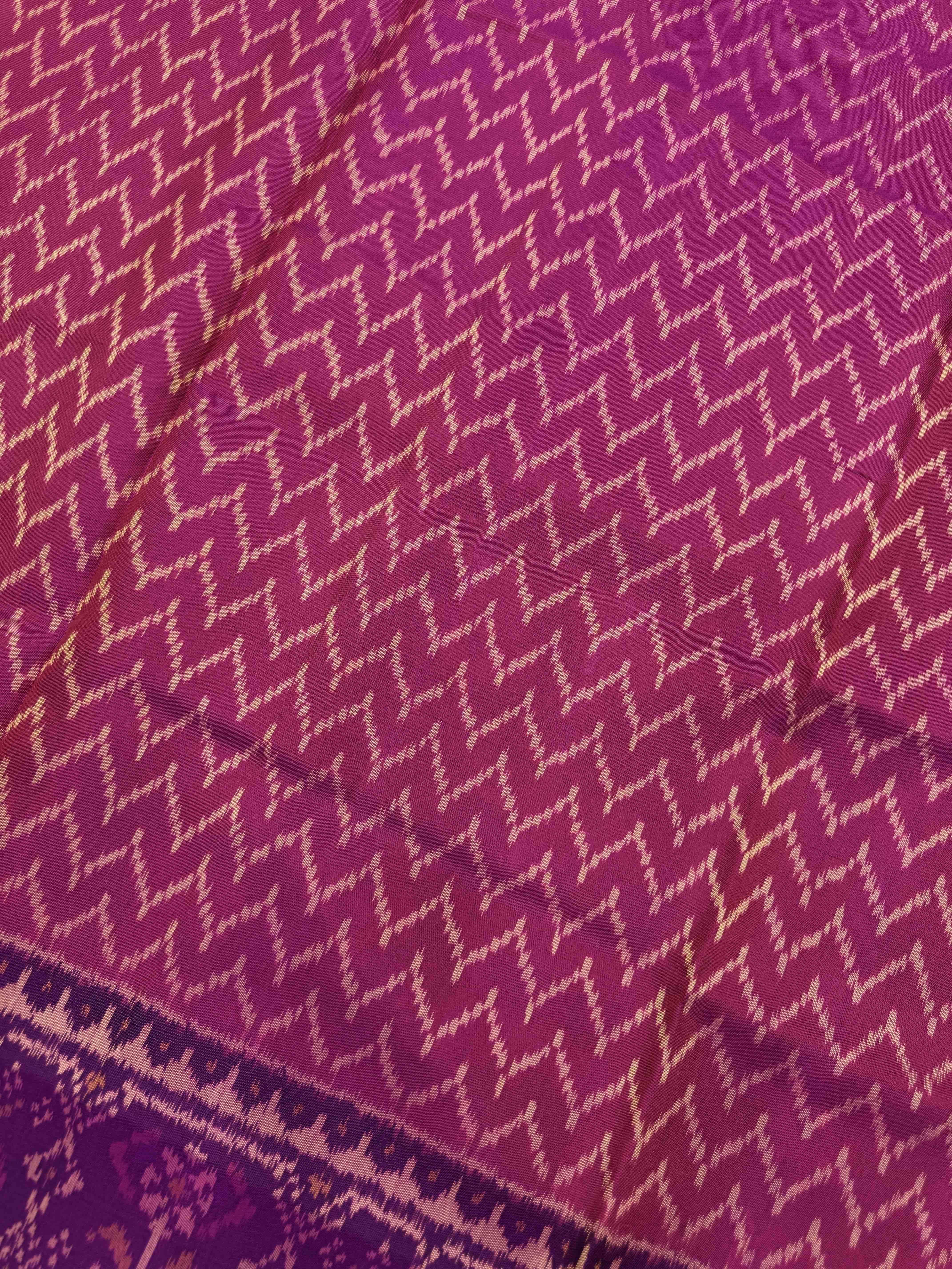 Purple & Pink Panchanda with Zig zag Linging Patola Dress