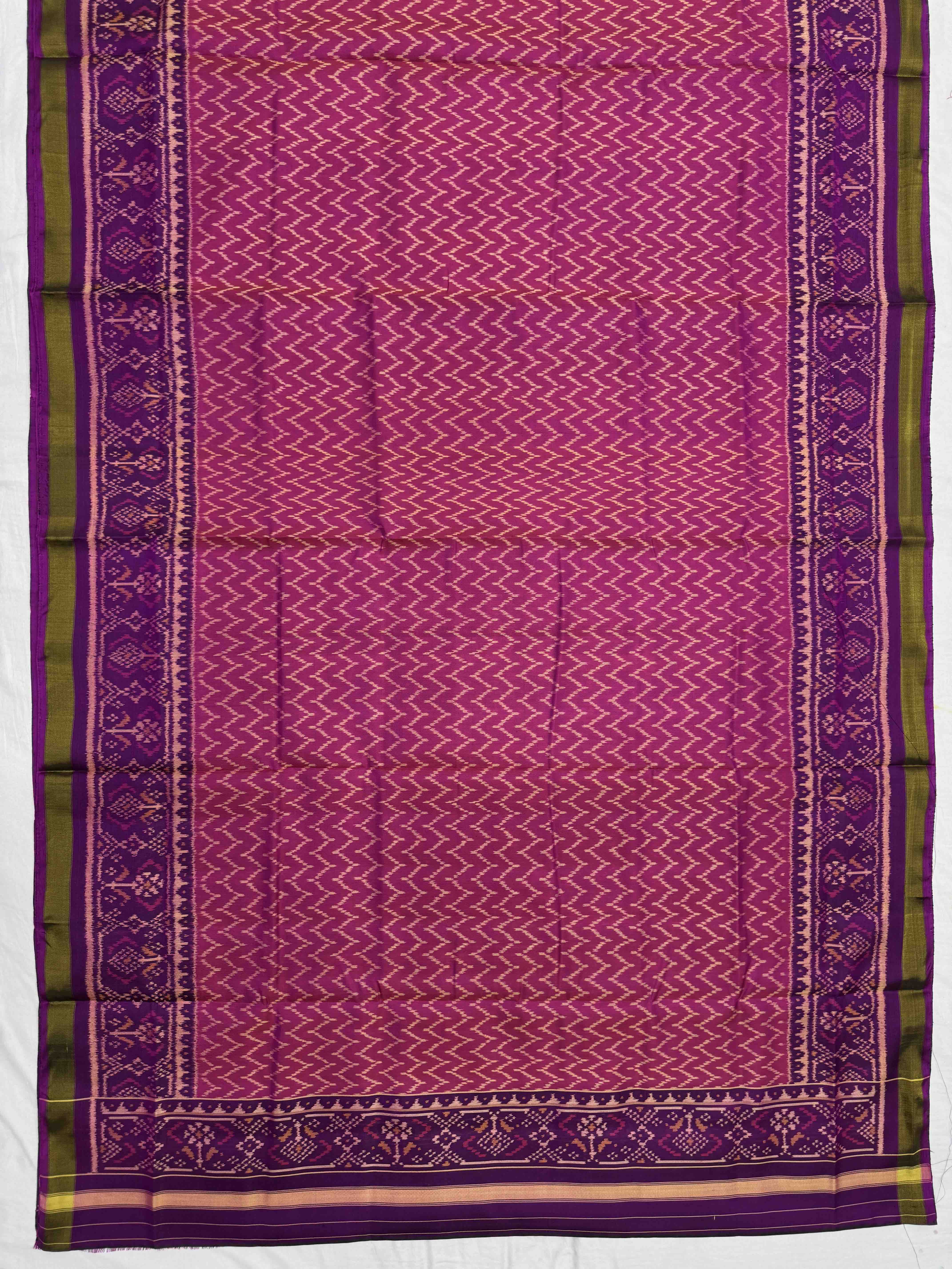 Purple & Pink Panchanda with Zig zag Linging Patola Dress