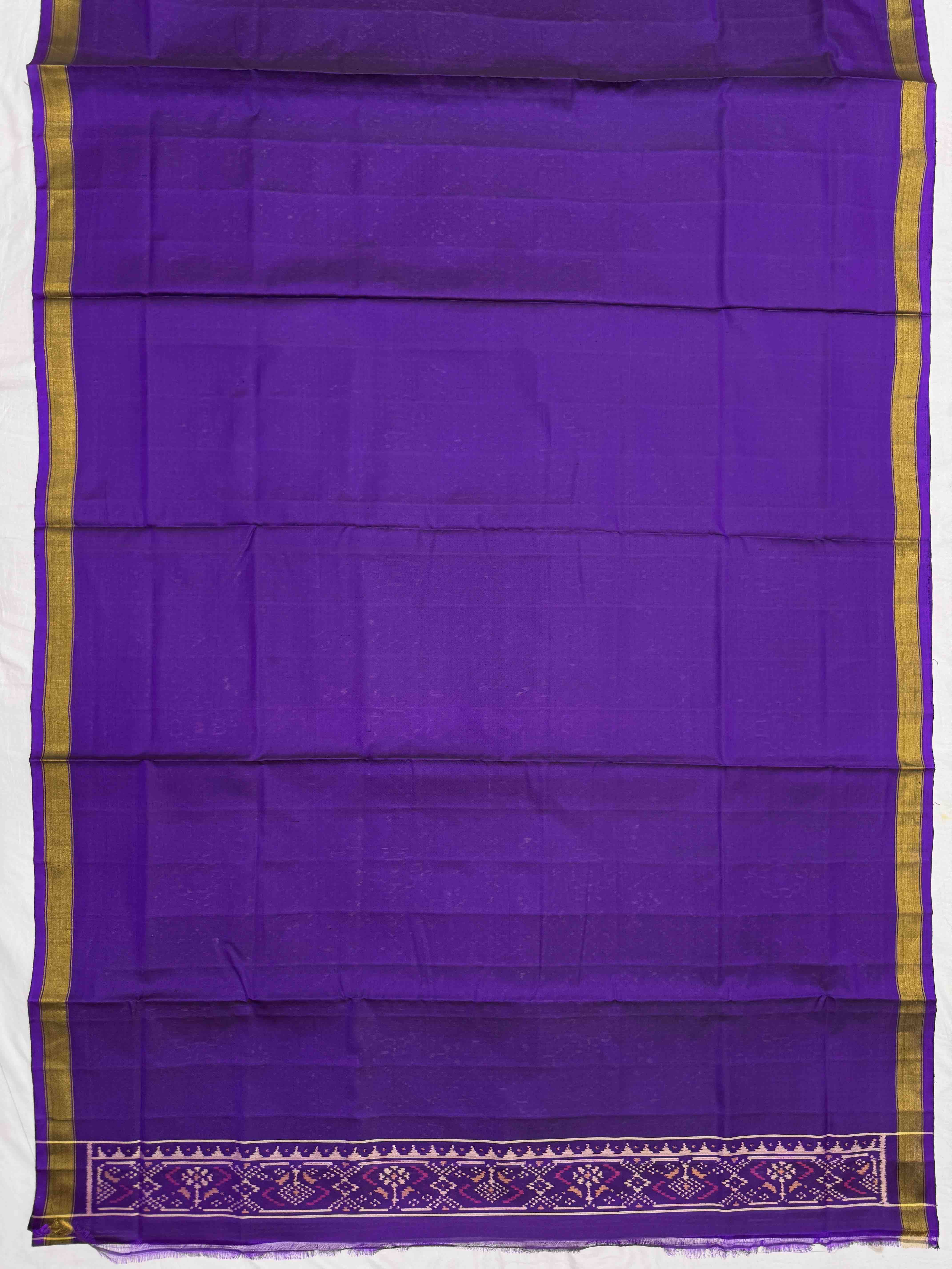 Purple & Sky Blue Navratan Panchanda with Bottonful Patola Dress