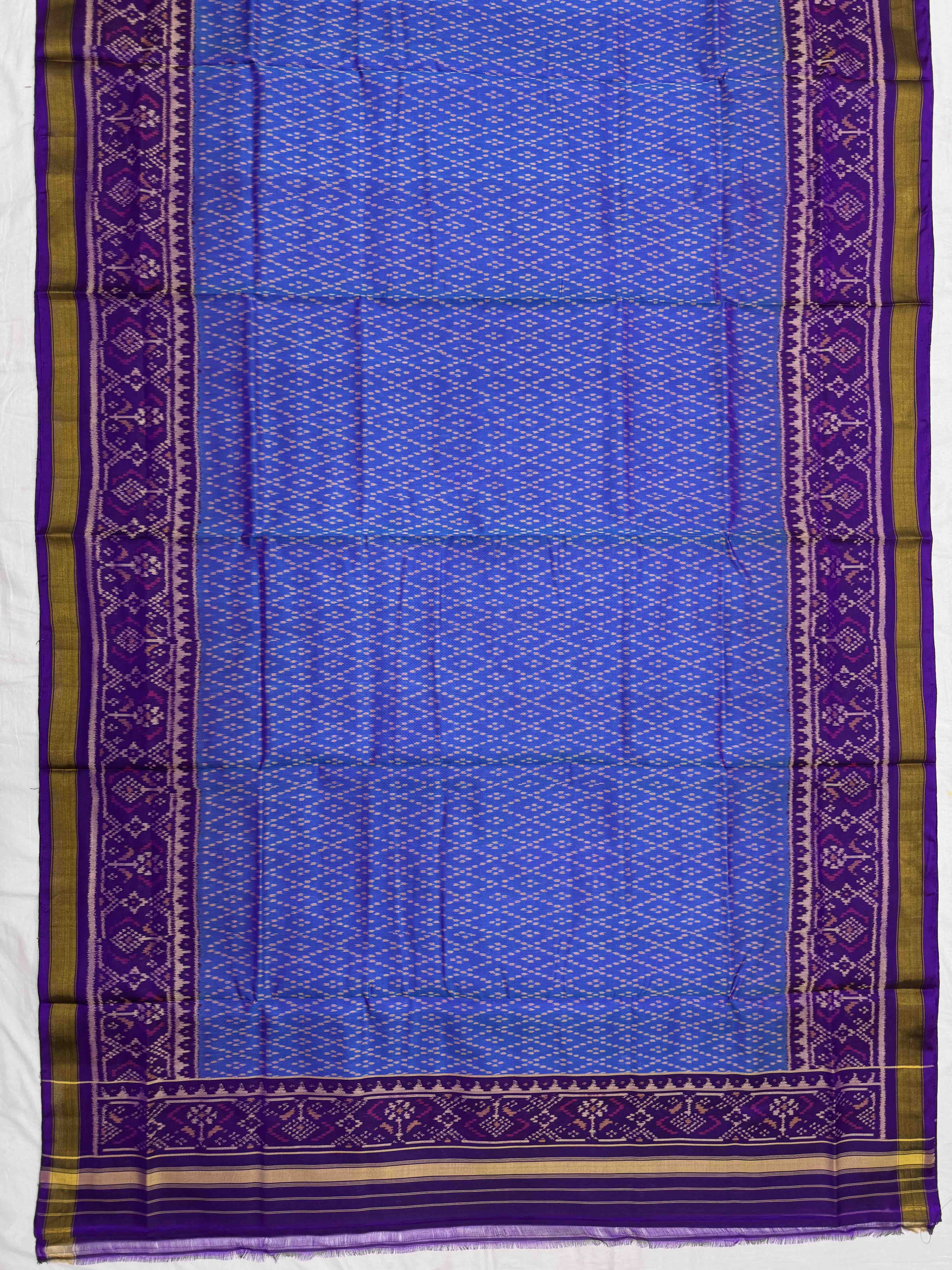 Purple & Sky Blue Navratan Panchanda with Bottonful Patola Dress