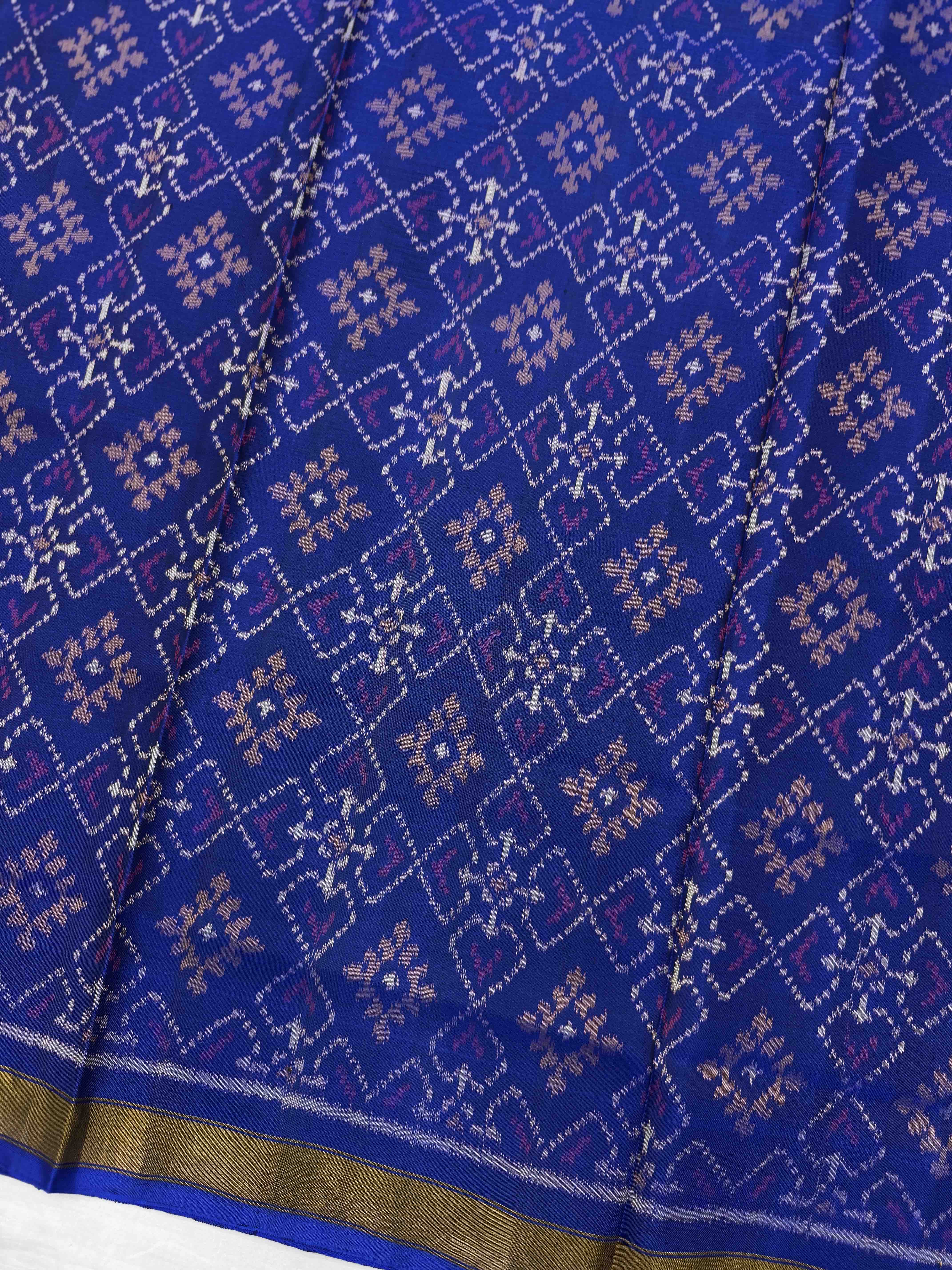 Blue & Purple Panchanda with Zig zag Linging Patola Dress
