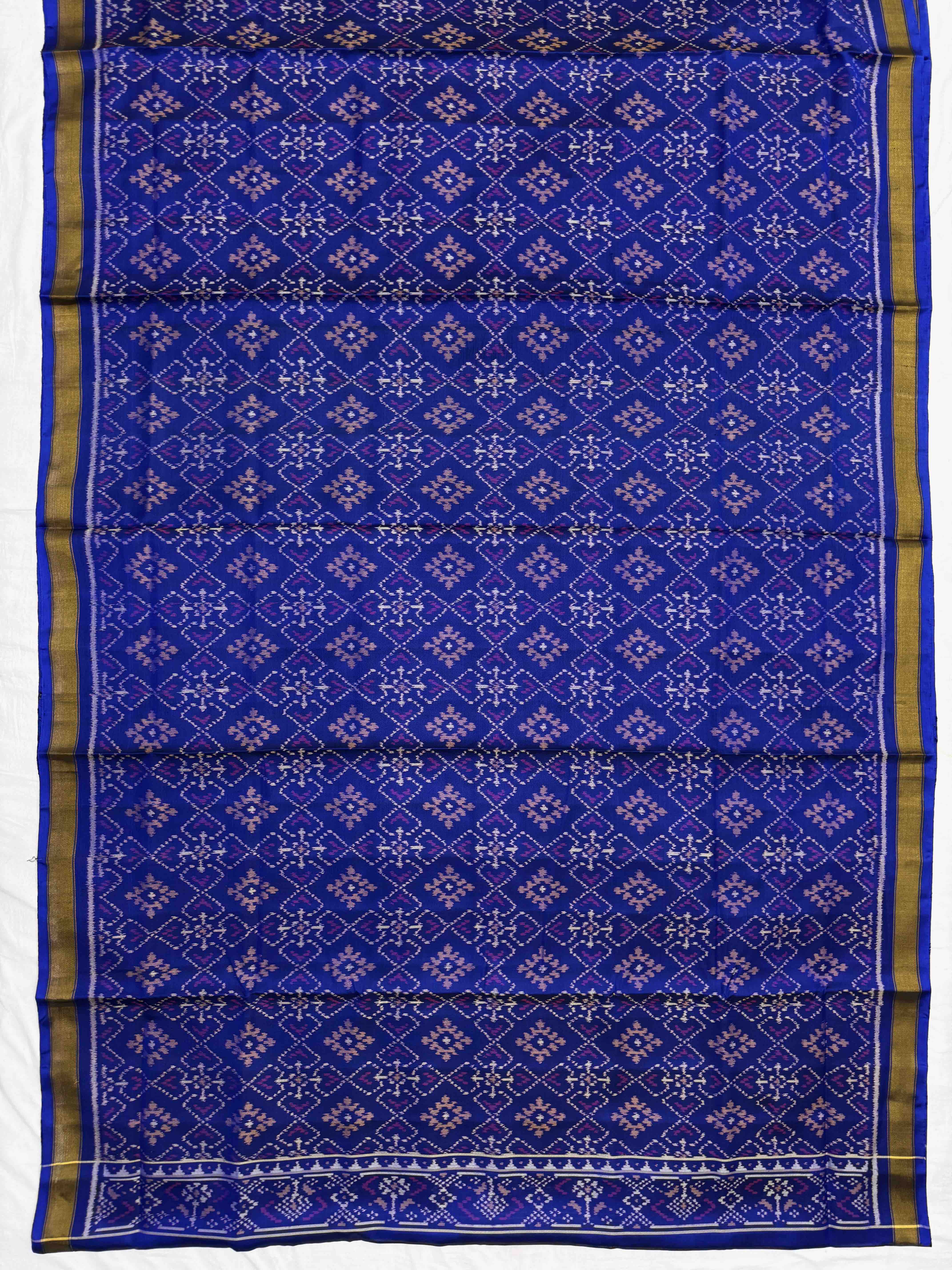 Blue & Purple Panchanda with Zig zag Linging Patola Dress