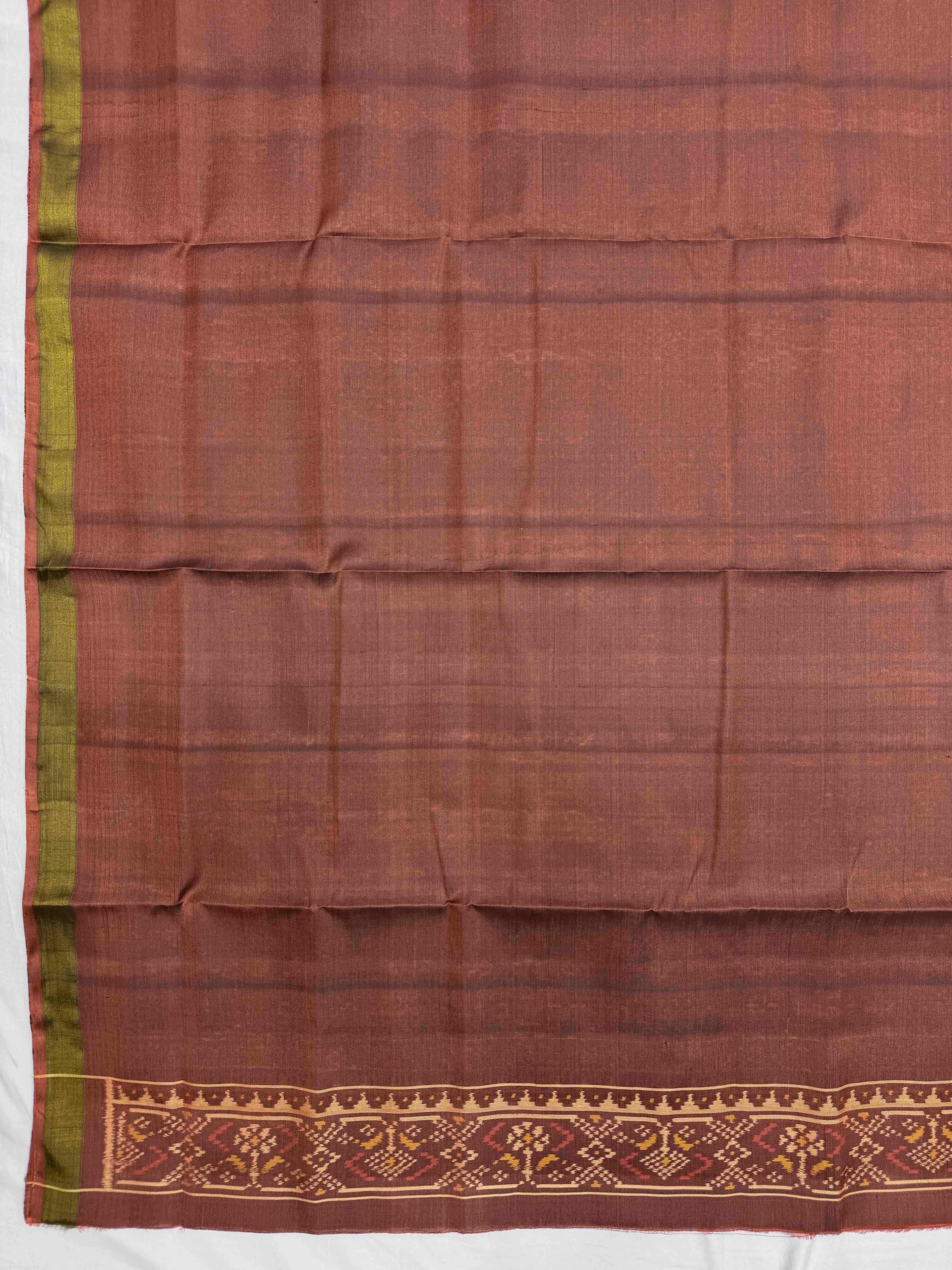 Brown & Rust Manekchowk with Zig zag Linging Patola Dress